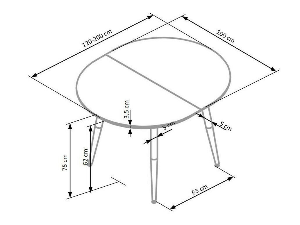 Borð Houston Humus (Hvítur + Hunangs-eik)
