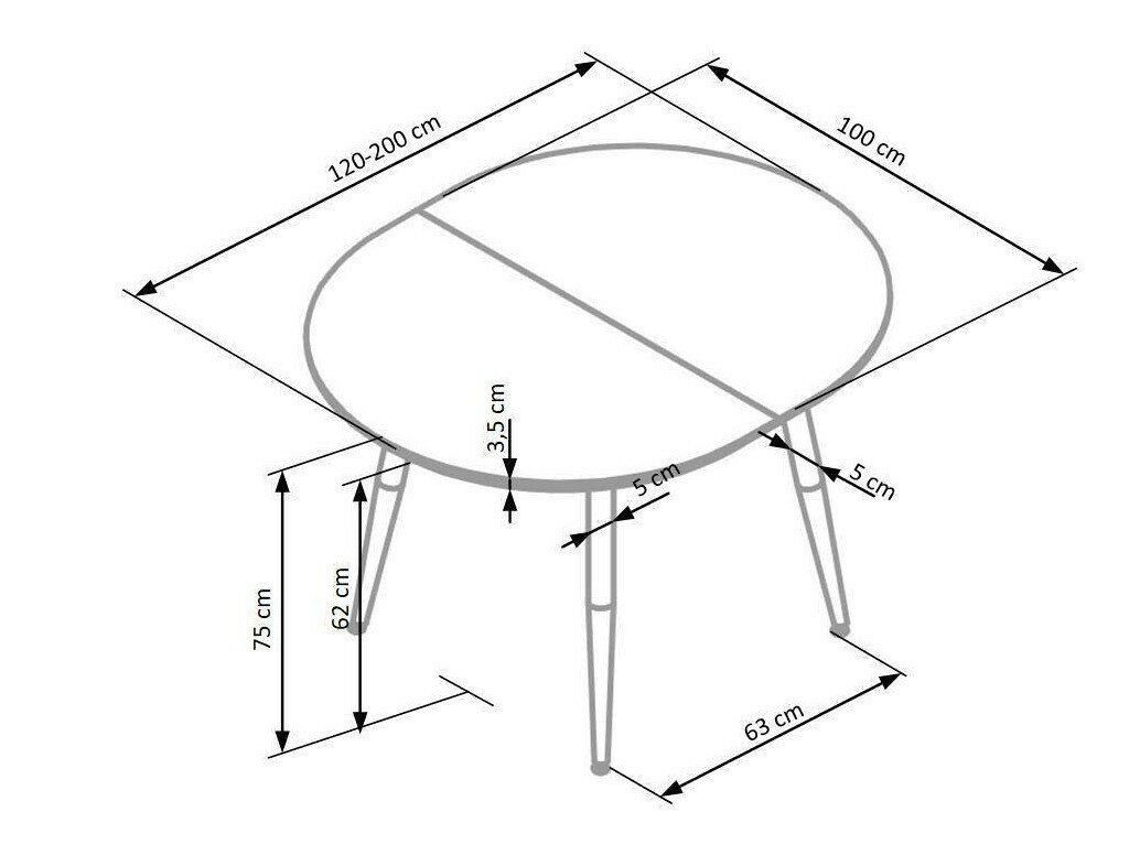 Borð Houston Humus (Hvítur + San Remo-eik)
