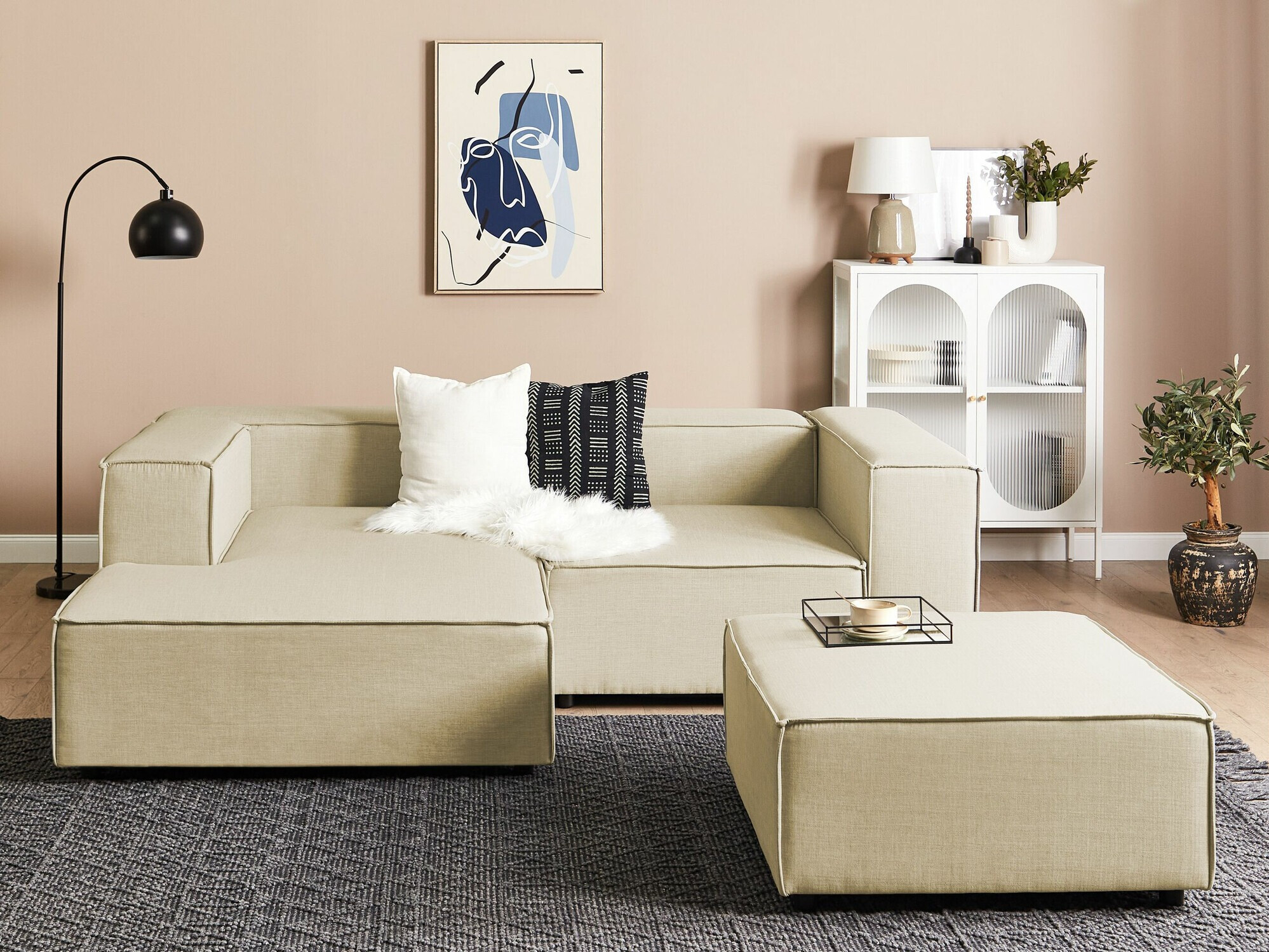 Einingahornsófi Enofloi 104 (Beige)