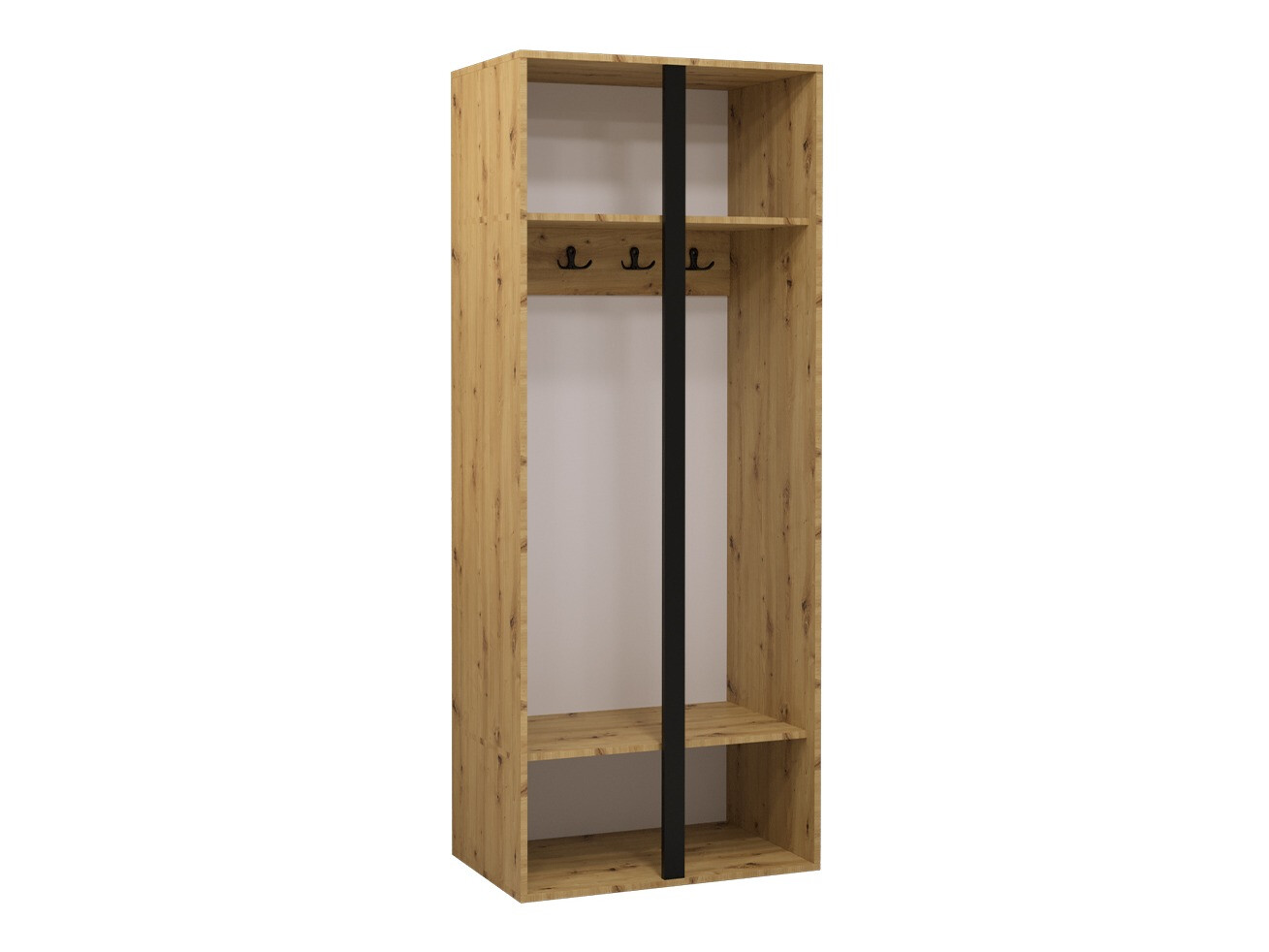 Fataskápur Pinis I (Artisan-eik + Svartur)