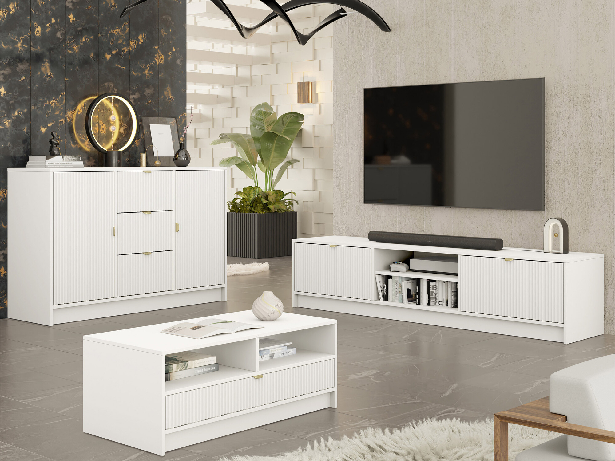 Stofusett Comfivo Papilio I (Hvítur)