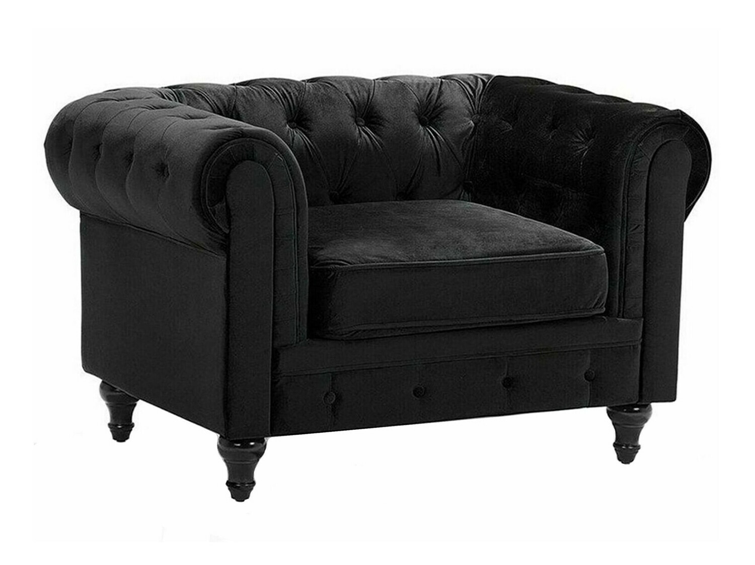 Chesterfield-hægindastóll Cirdoro 102 (Svartur)