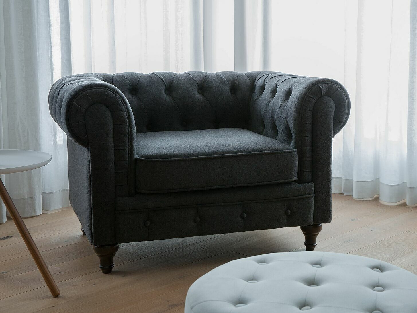 Chesterfield-hægindastóll Cirdoro 102 (Grafít)