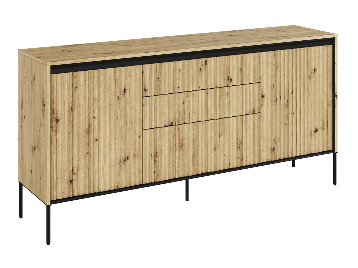 Kommóða Fernolu 100 (Artisan-eik + Svartur)
