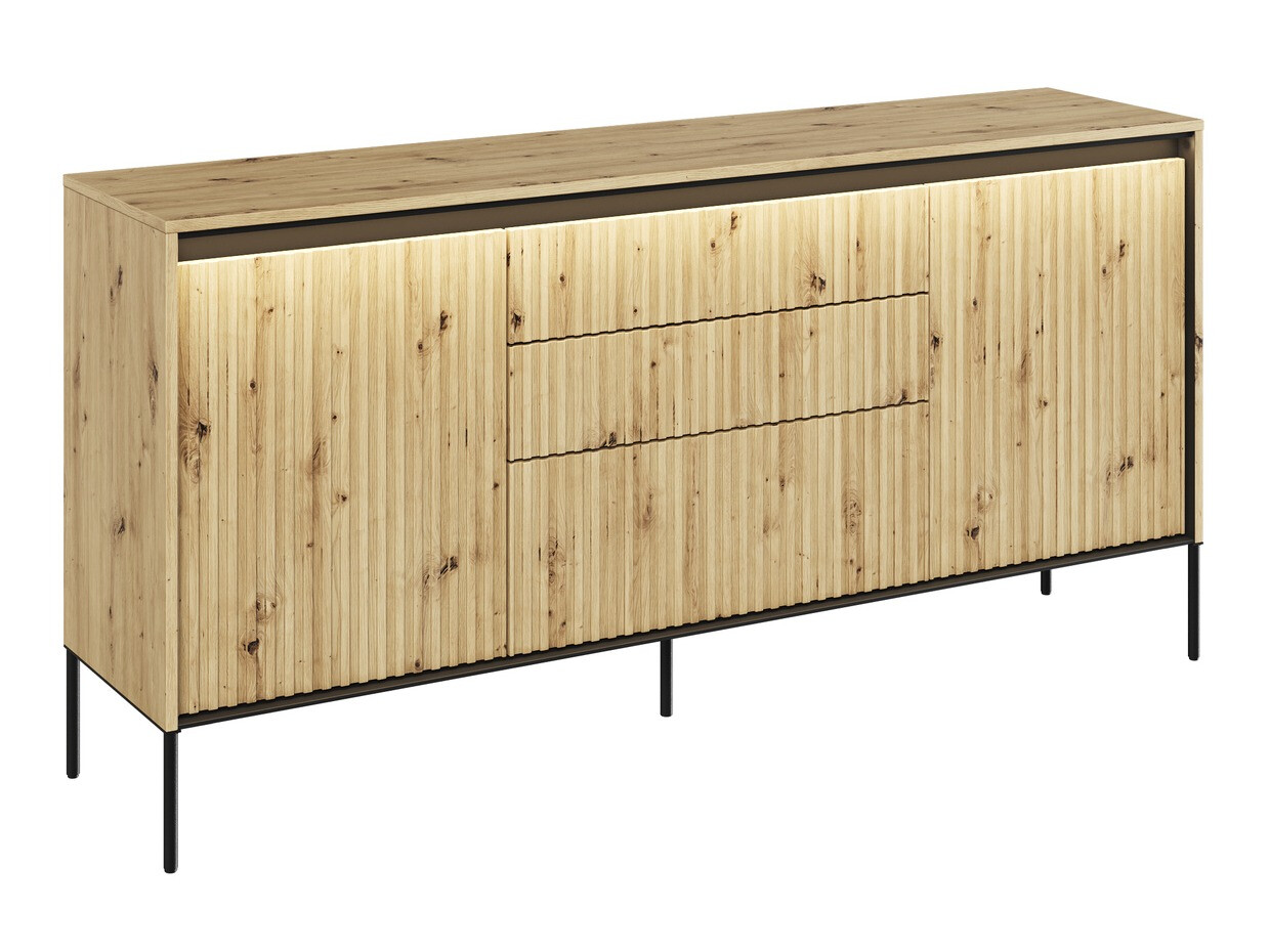 Kommóða Fernolu 100 (Artisan-eik + Svartur)