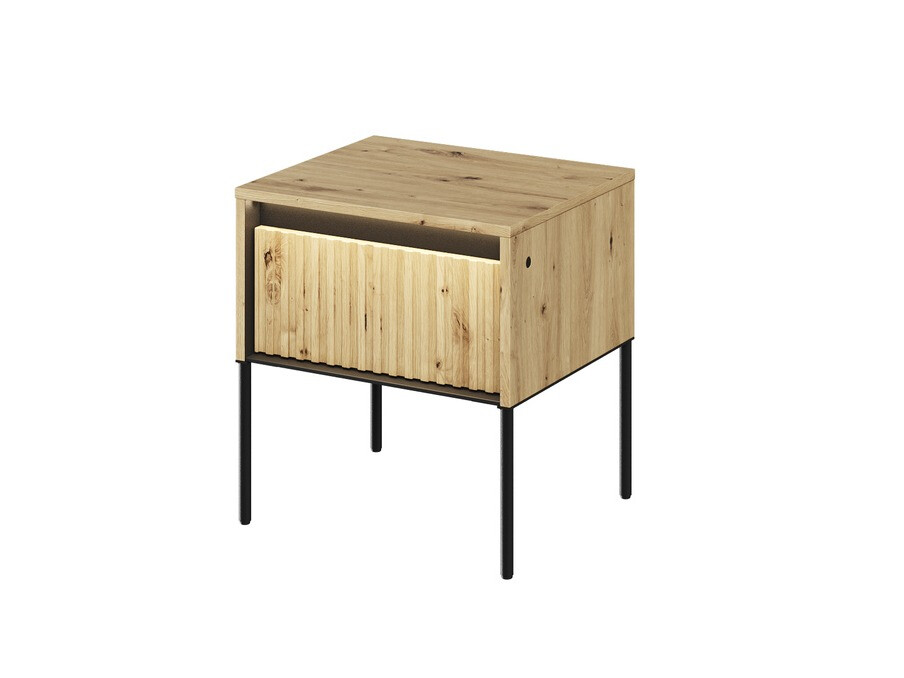Náttborð Fernolu 111 (Artisan-eik + Svartur)