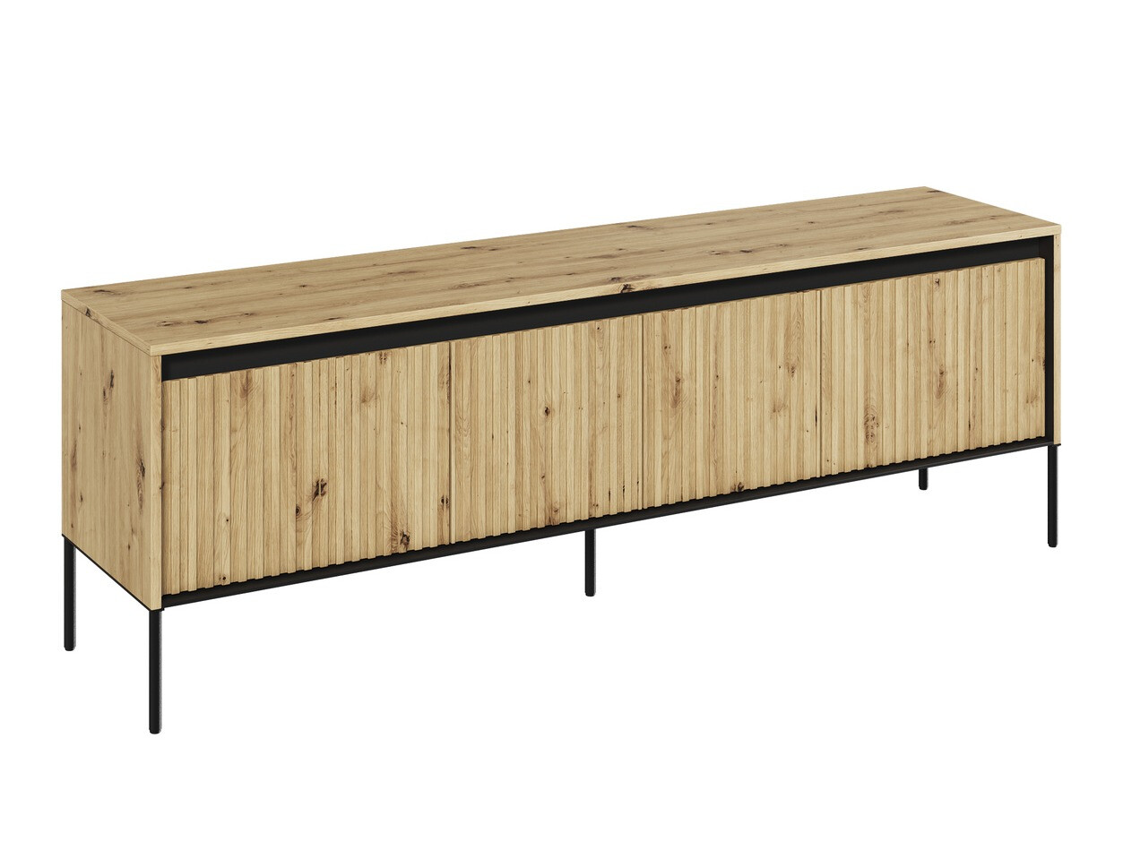 Sjónvarpsskápur Fernolu 104 (Artisan-eik + Svartur)