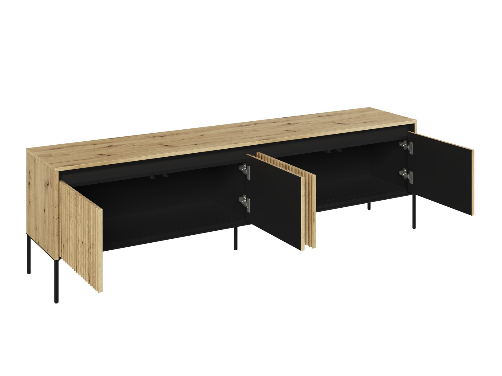 Sjónvarpsskápur Fernolu 105 (Artisan-eik + Svartur)