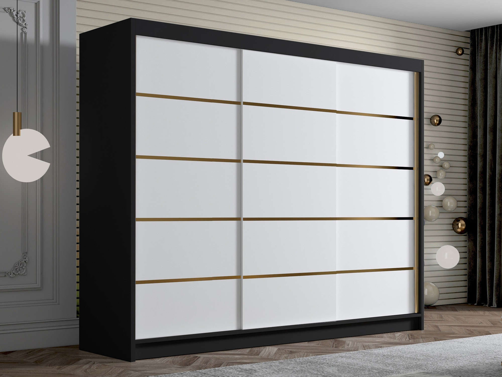 Fataskápur Closico Veltron II (Svartur + Hvítur)