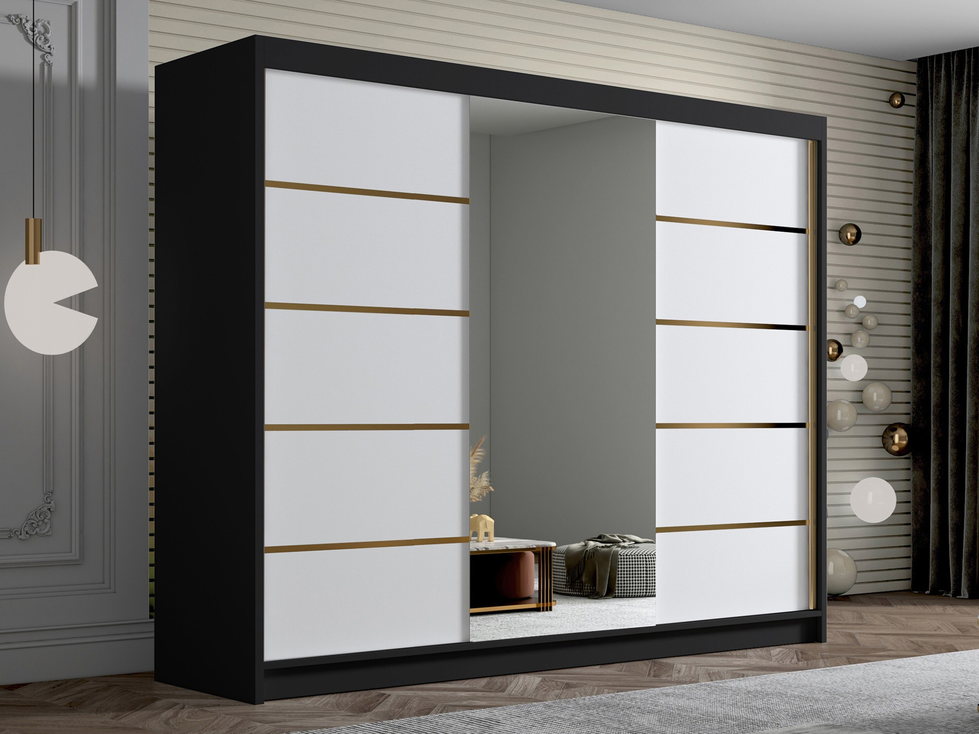 Fataskápur Closico Veltron II (Svartur + Hvítur)