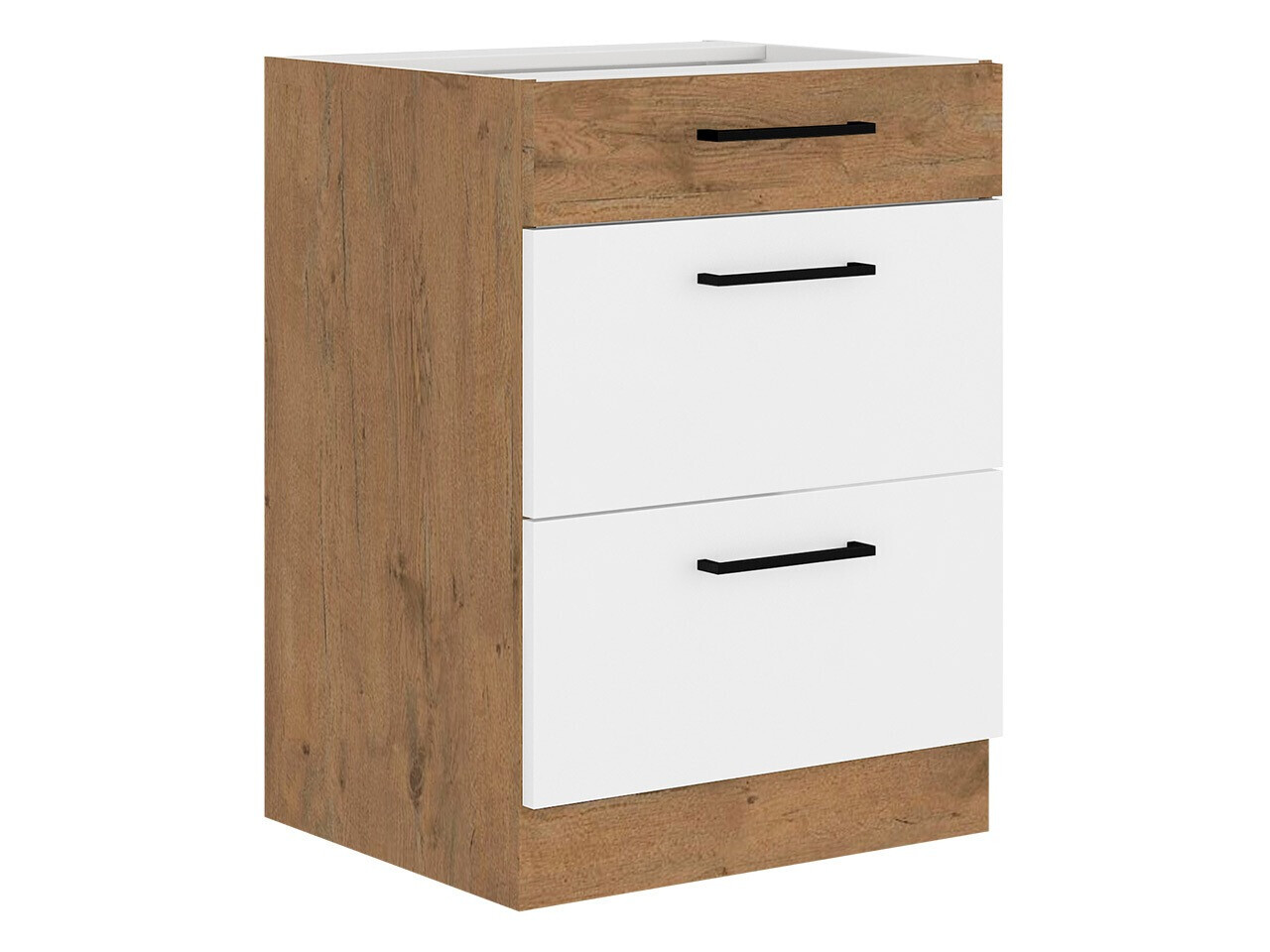 Skápaeining með skúffum Wood White 115