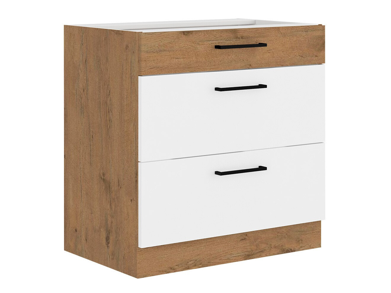 Skápaeining með skúffum Wood White 123