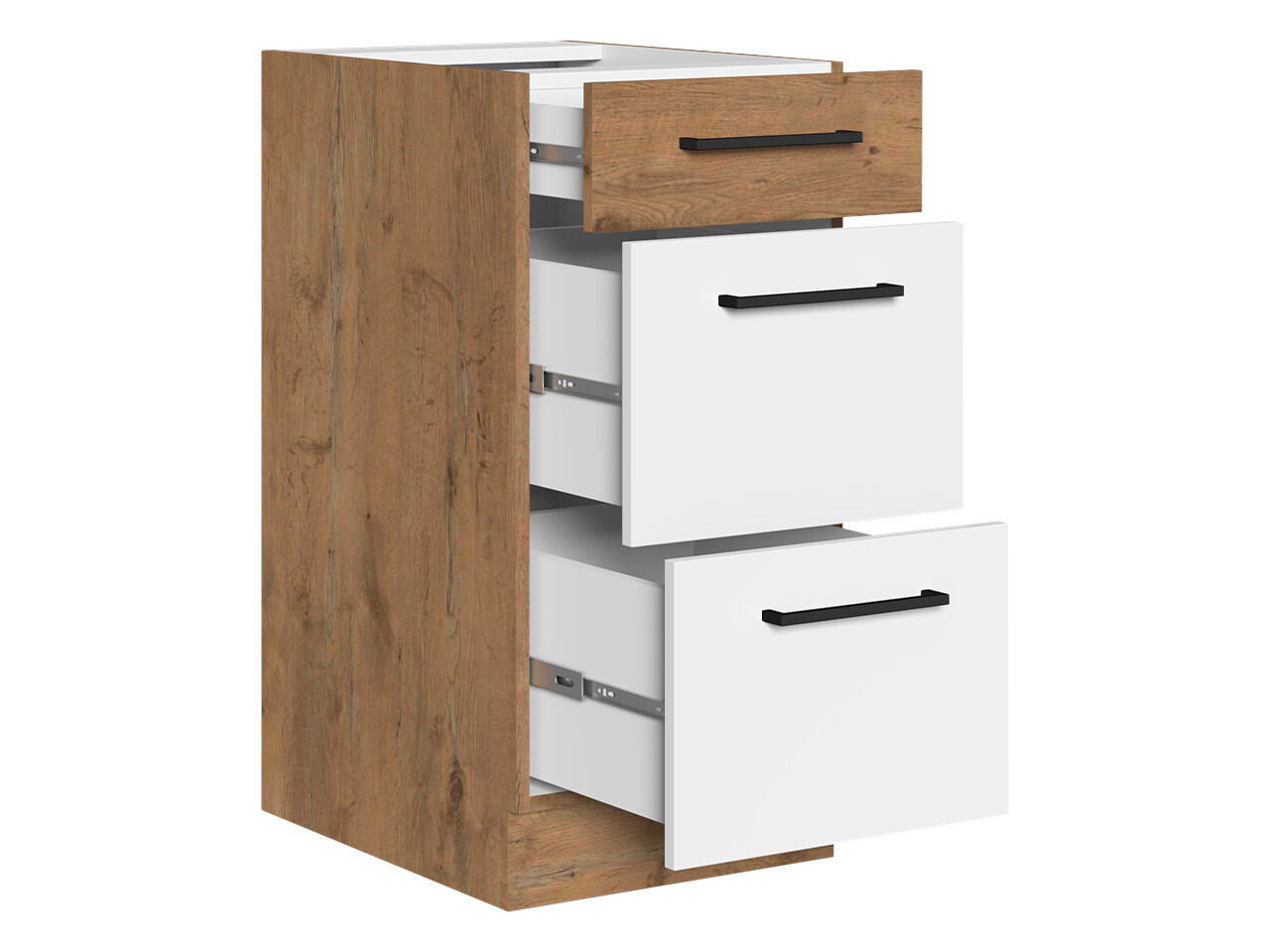 Skápaeining með skúffum Wood Grey 132