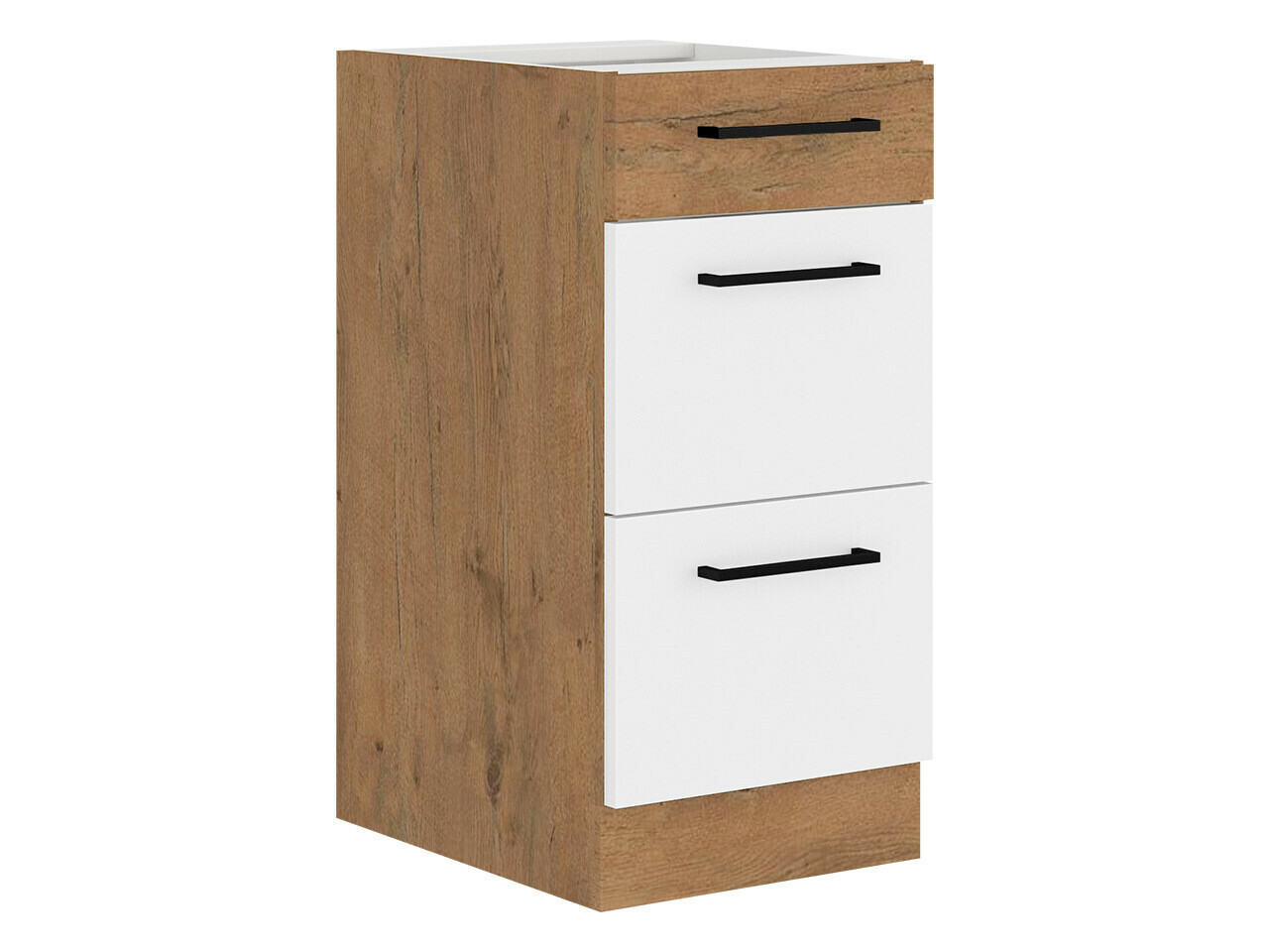 Skápaeining með skúffum Wood White 139