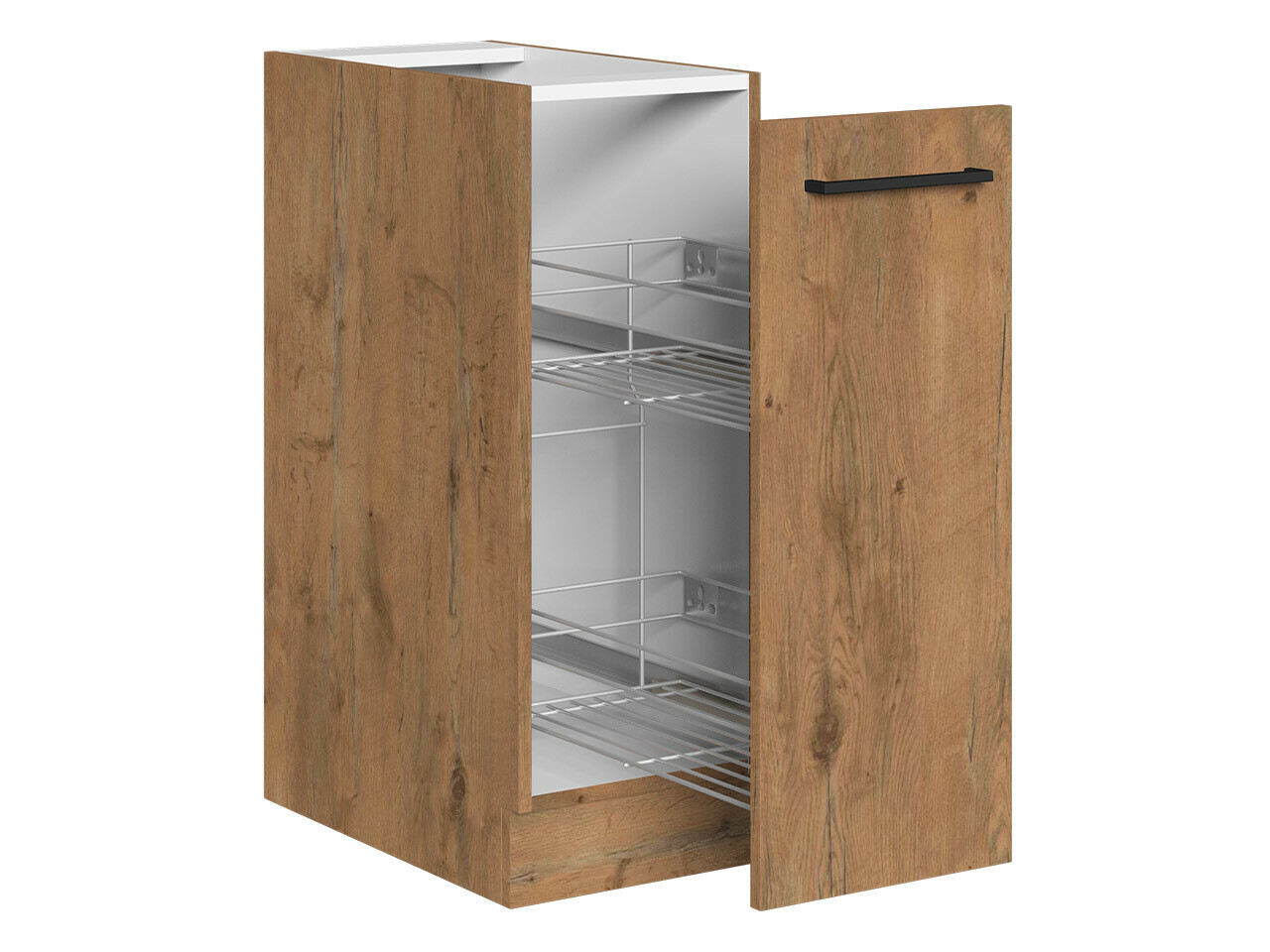 Skápaeining með útdraganlegri körfu Wood 107
