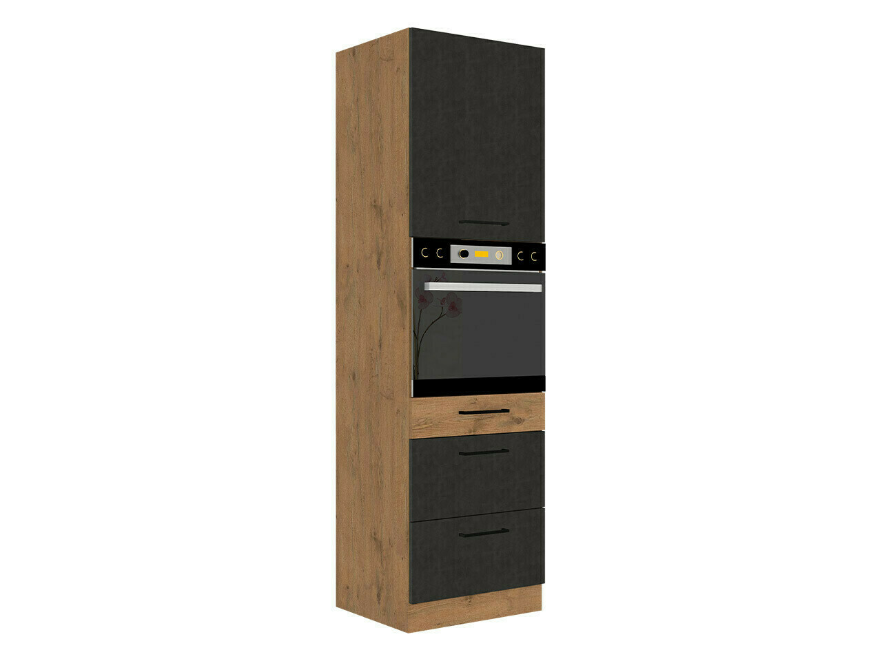 Skápaeining fyrir innbyggð tæki Wood Grey 126