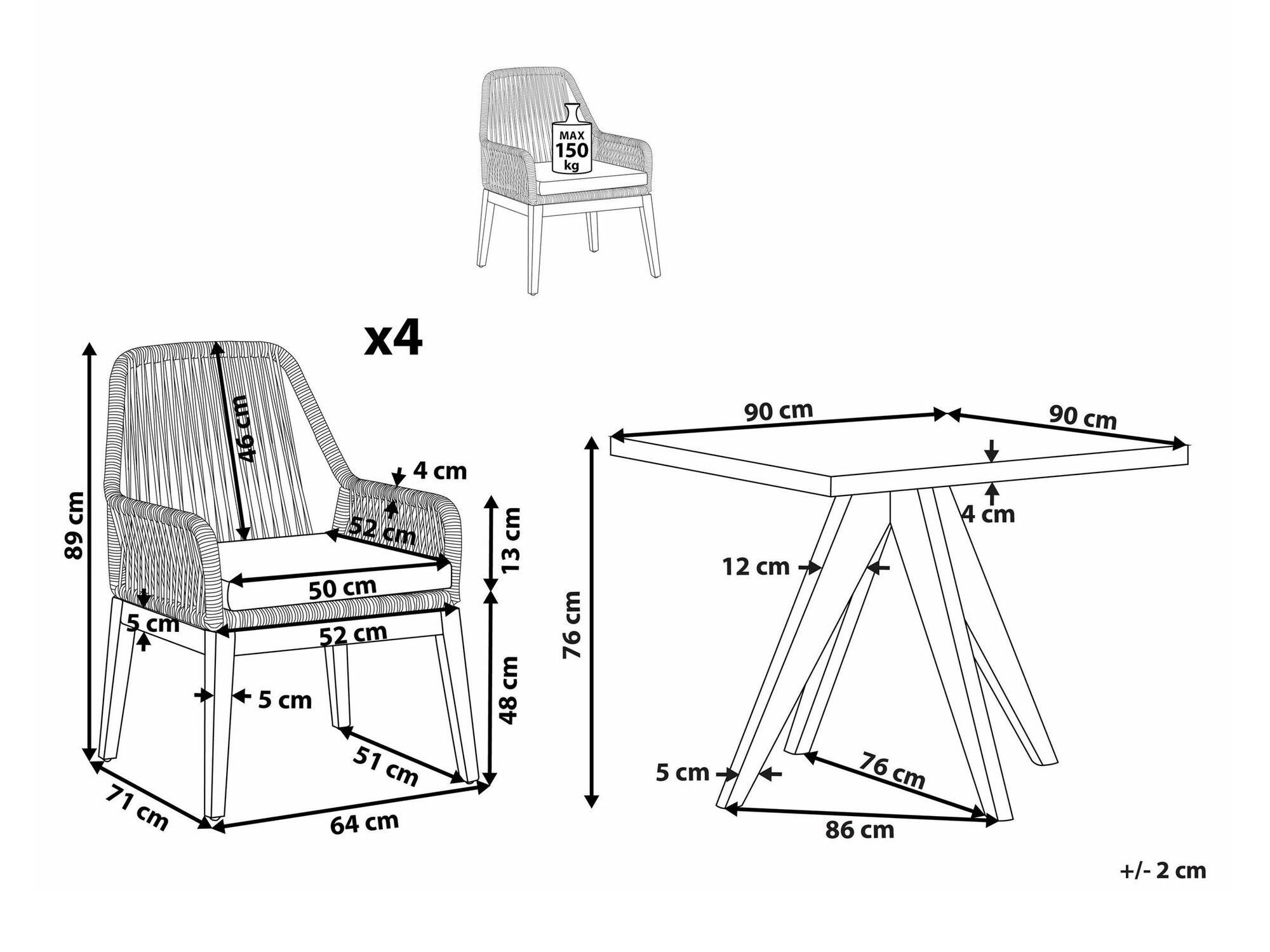 Borð og stólasett Nolsoro 105