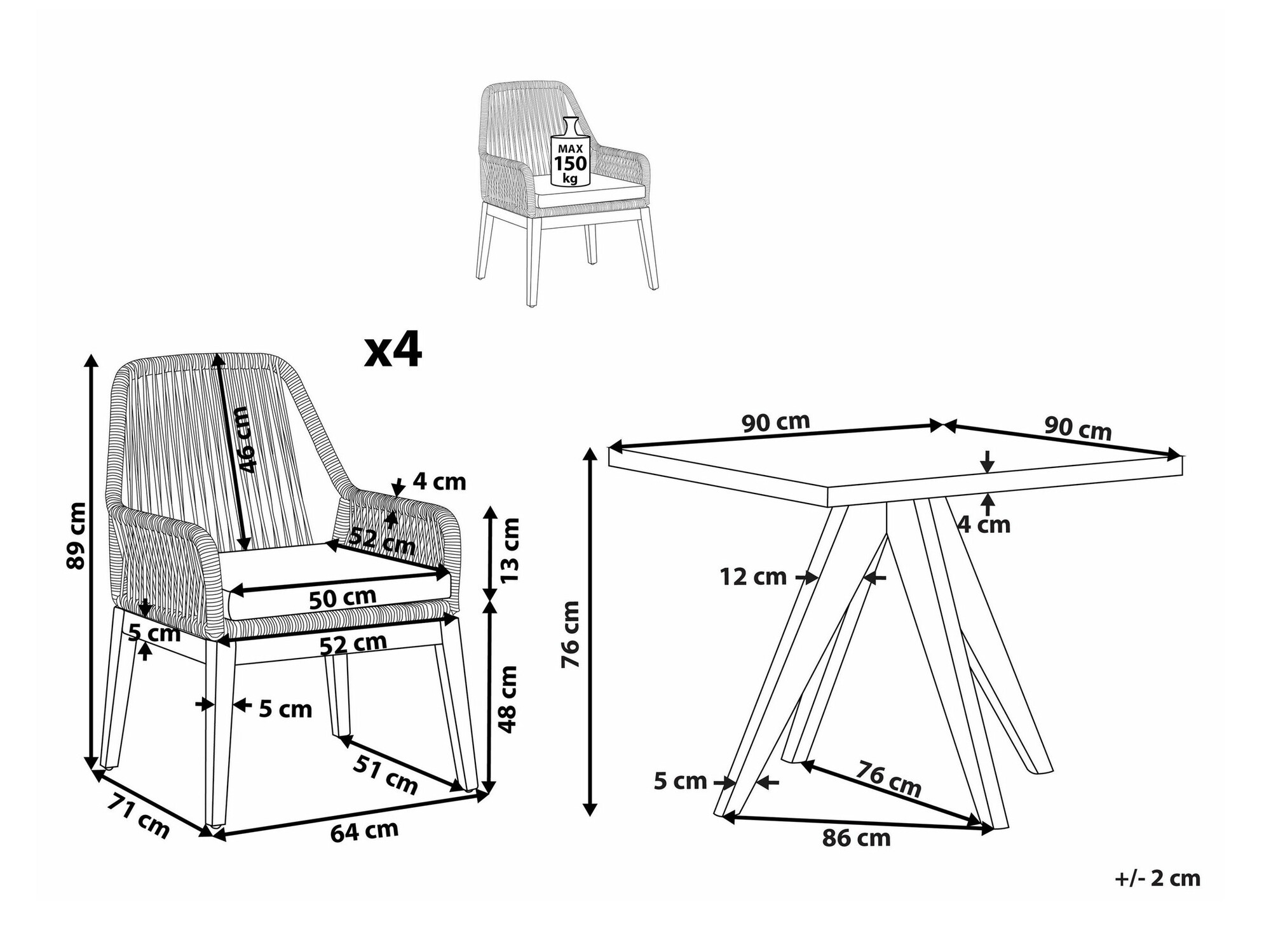 Borð og stólasett Nolsoro 105