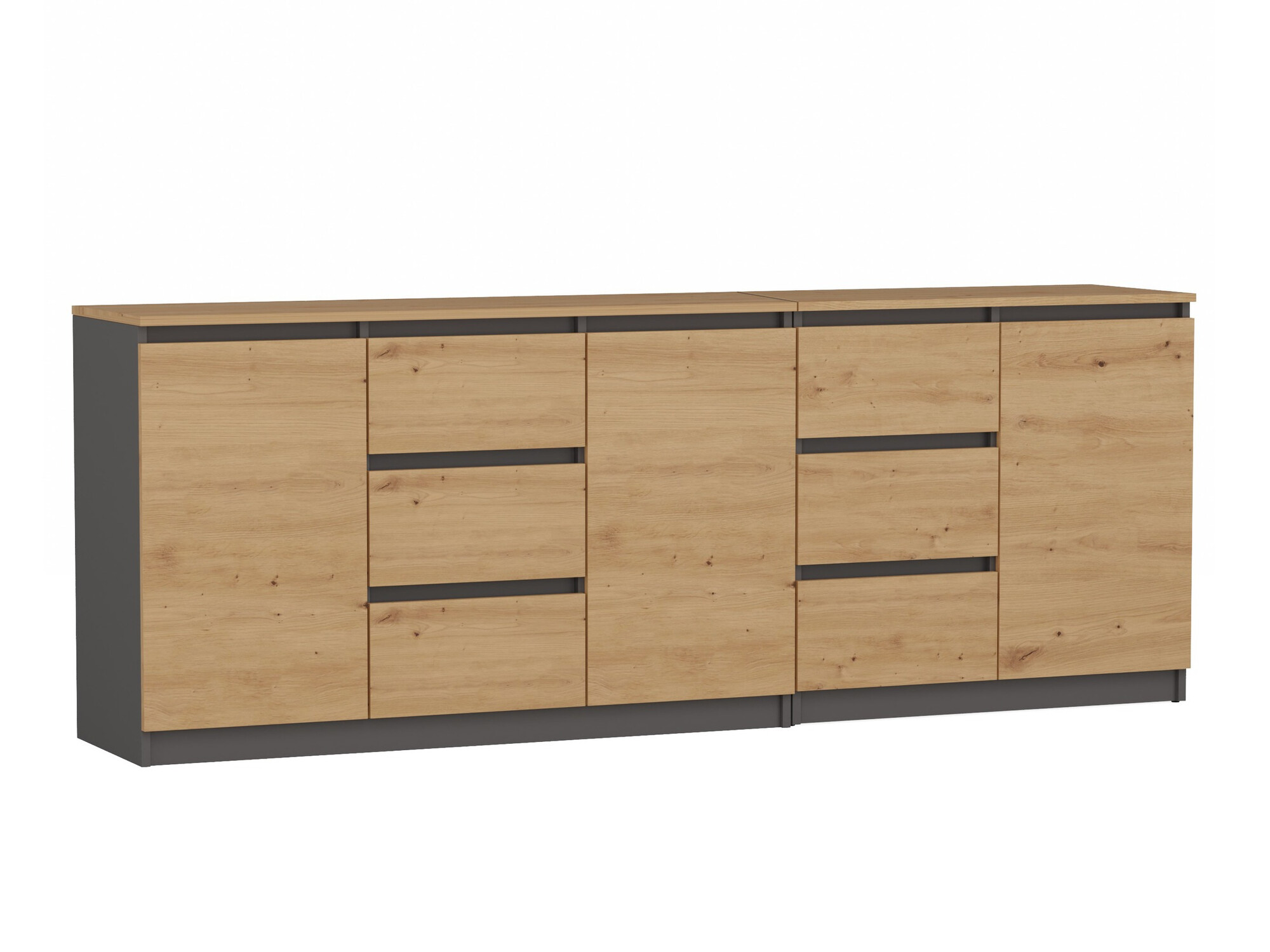 Kommóða Elbvelu 109 (Antrasít + Artisan-eik)
