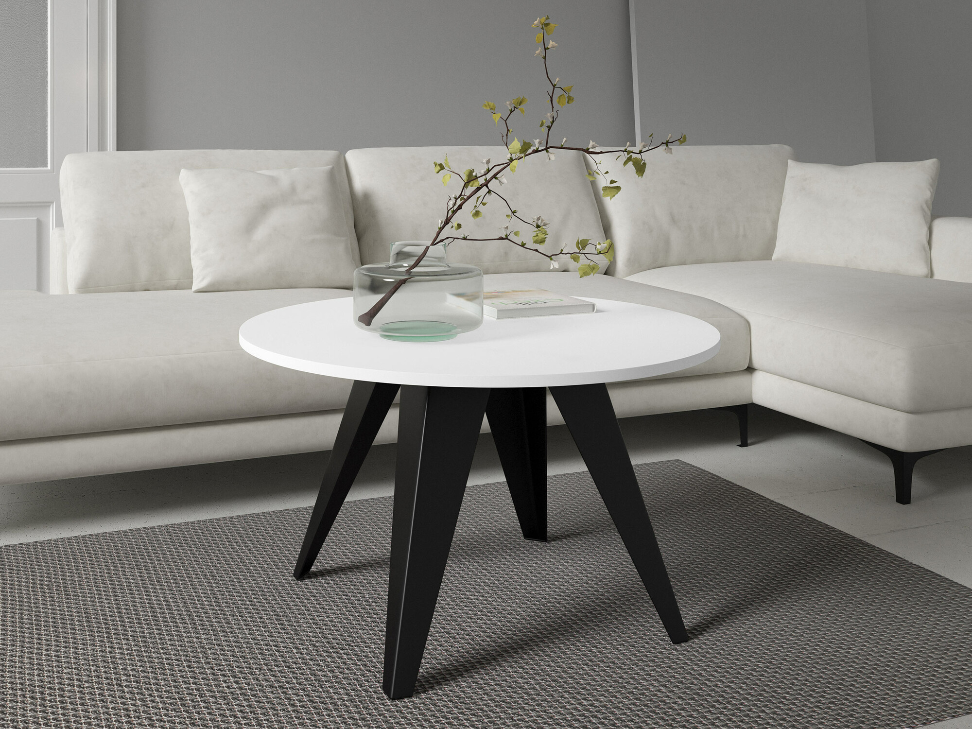 Sófaborð Oswego 116 (Svartur + Hvítur)