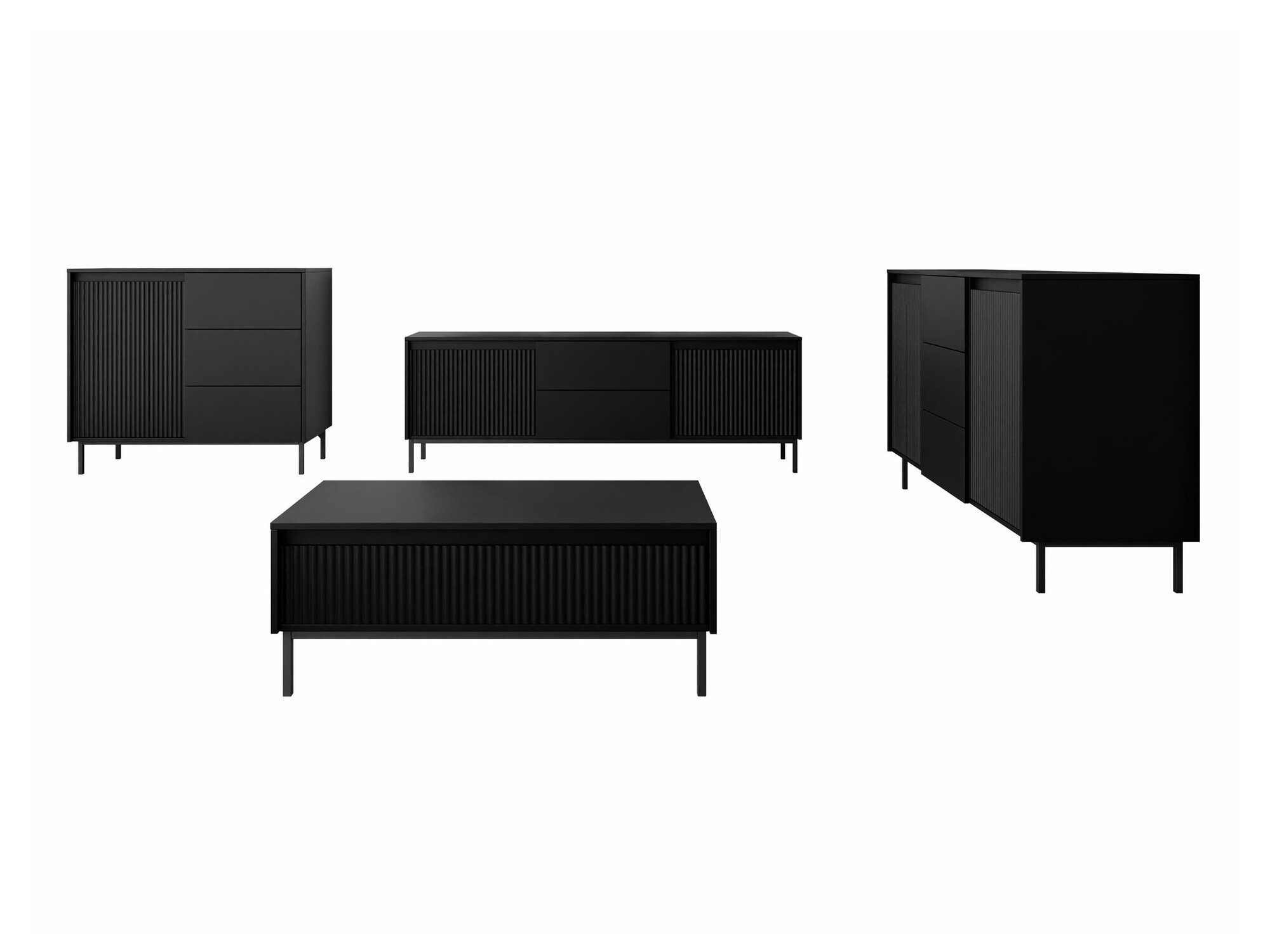 Stofusett Comfivo Delruva II (Svartur)