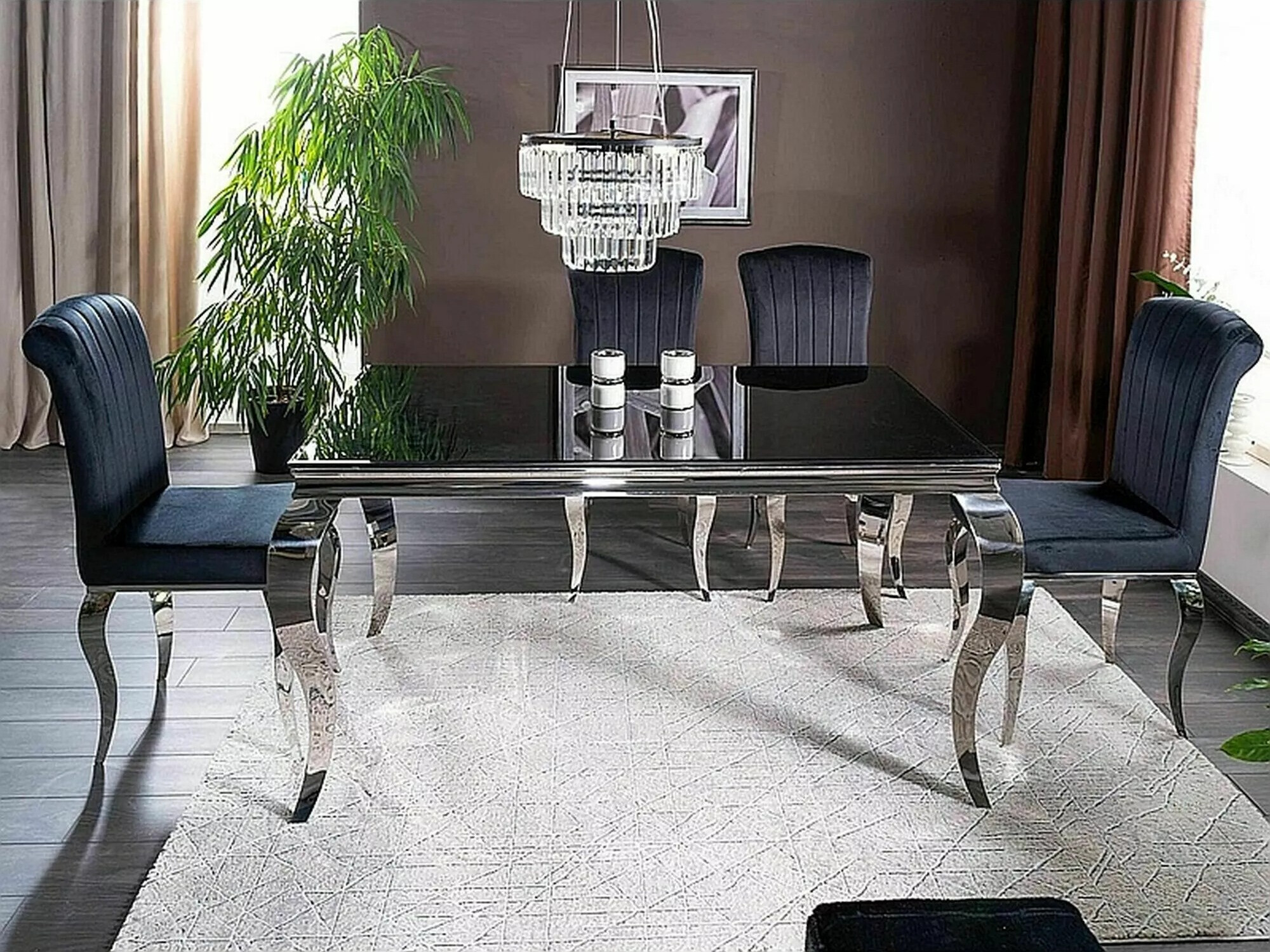 Borð Detroit 323 (Svartur + Silfur)