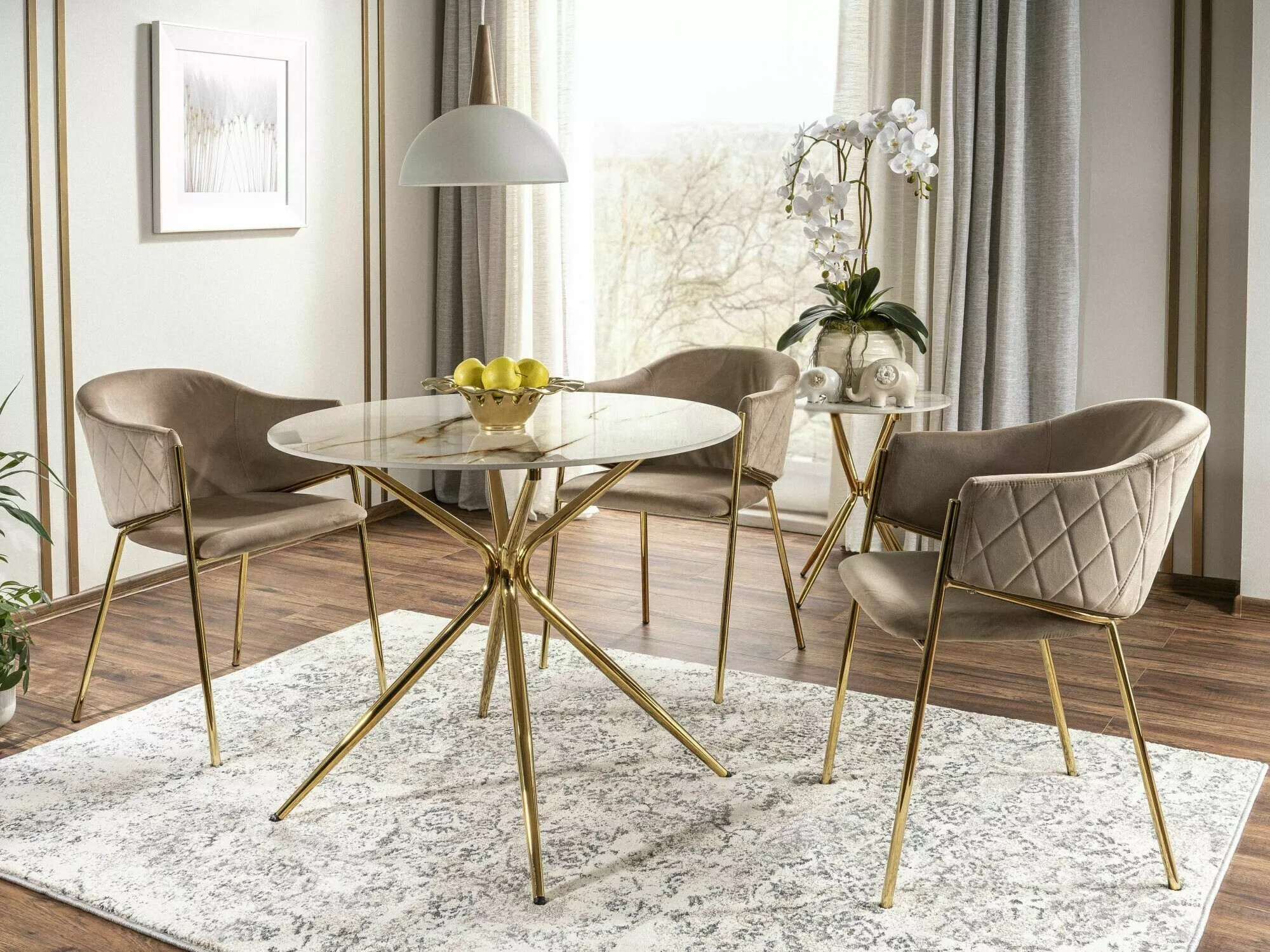 Stóll Detroit 329 (Beige + Gylltur)