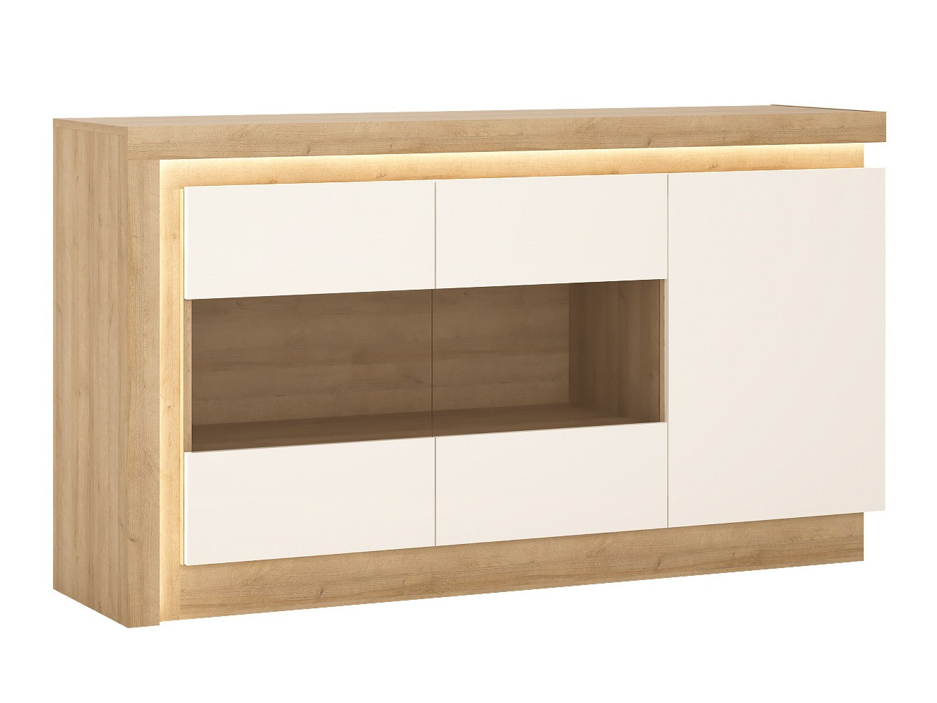 Skenkur Feldeli 104 (Riviera eik + Hvítt háglans)