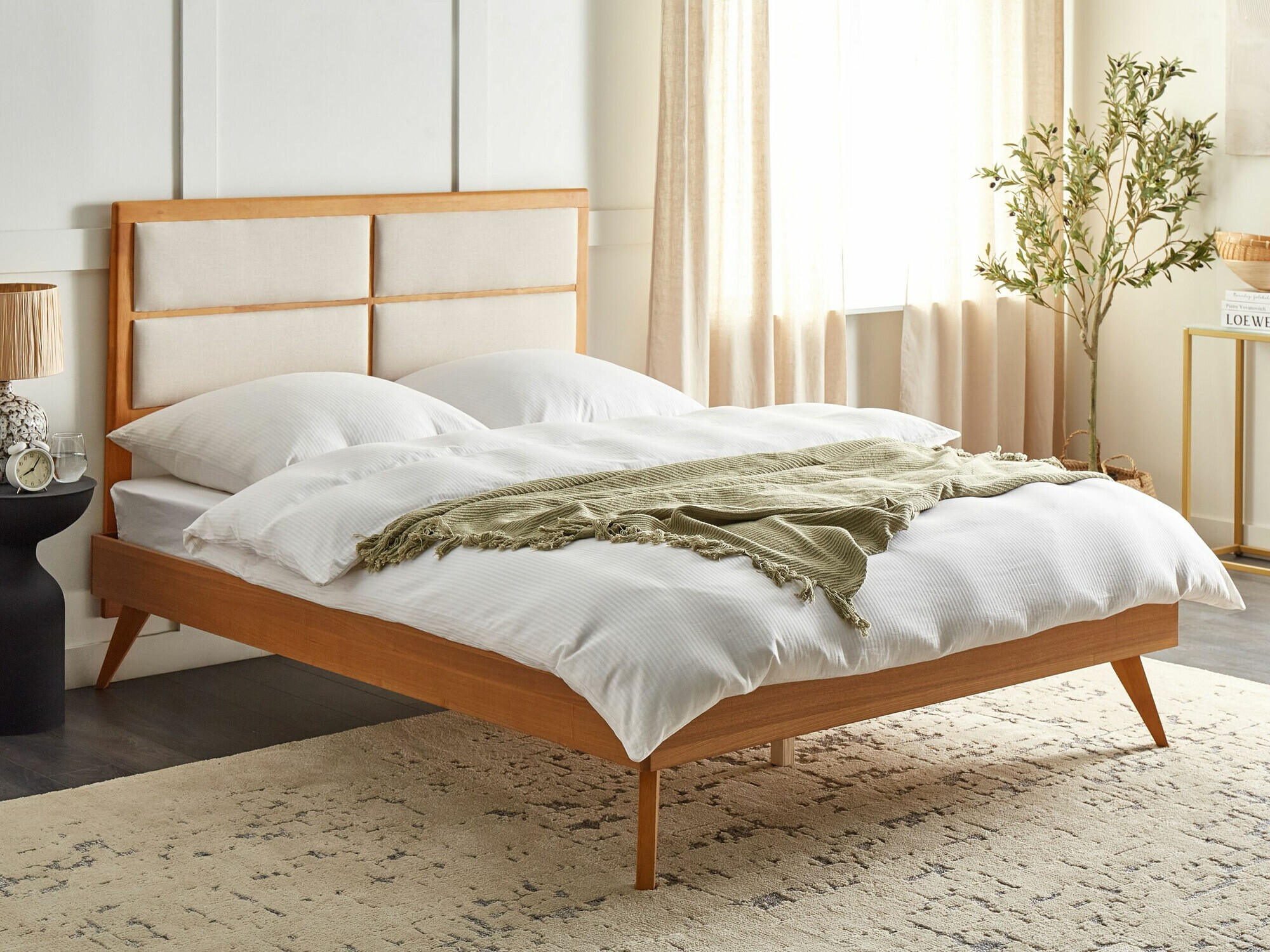 Rúm Berwyn 772 (Beige + Ljós viður)