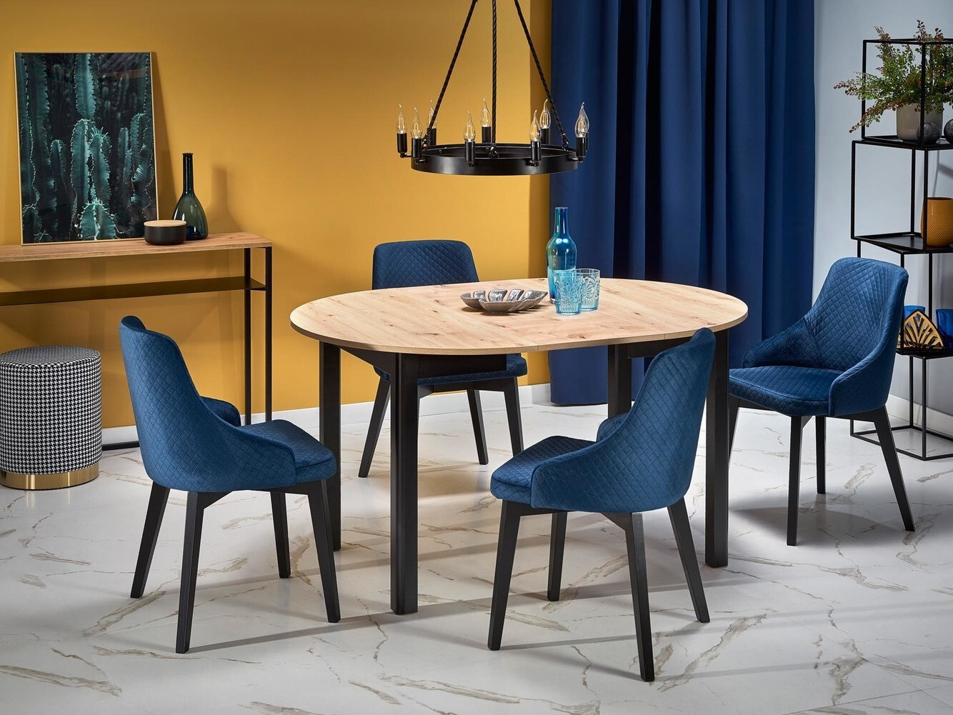 Borð Houston 961 (Artisan-eik + Svartur)