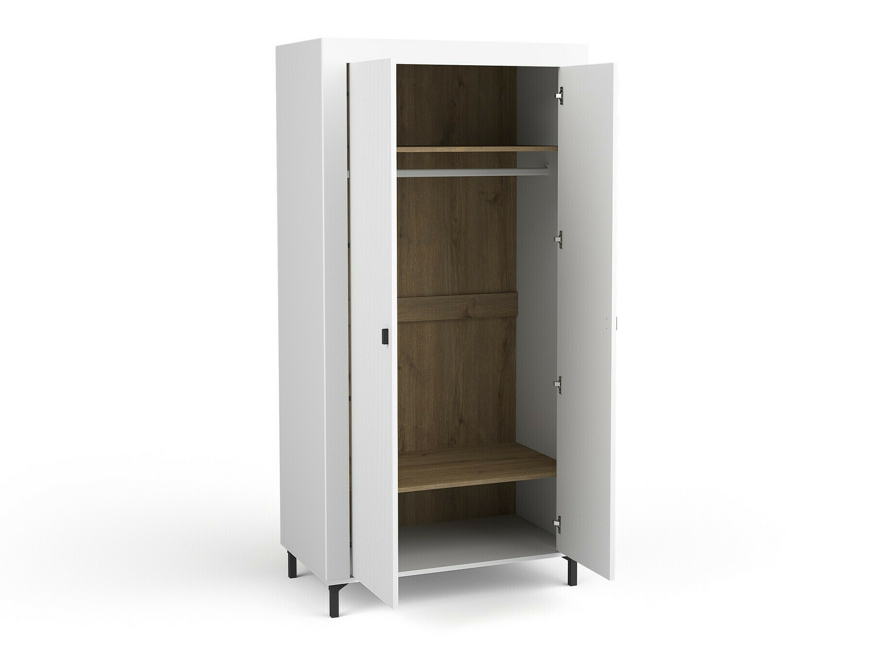 Svefnherbergissett Mormavu 112 (Matt hvítur + Beige)