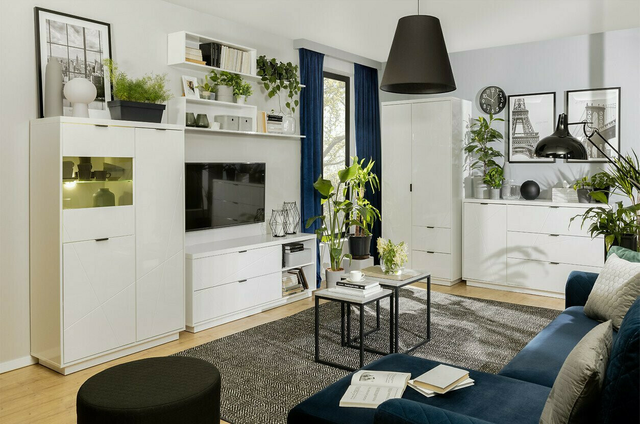 Bókahilla Fivale 103 (Hvítt háglans + Hvítur)