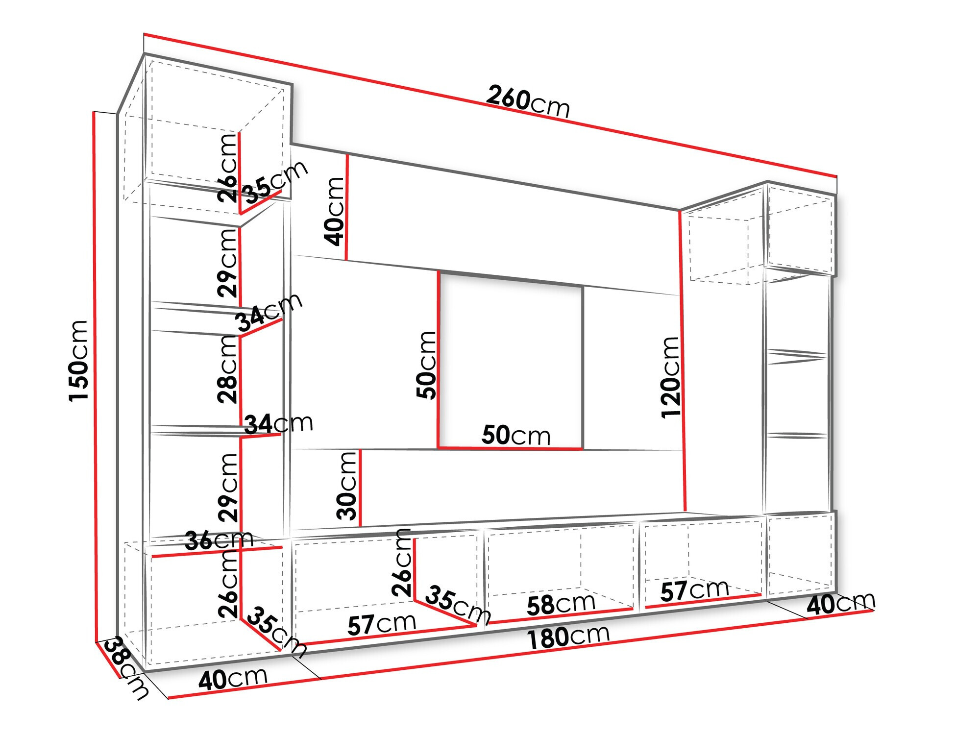 Stofusett Comfivo Salix I (Svartur + Svartur marmari)