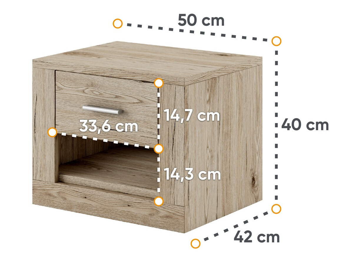 Náttborð Cirdelu 107 (San Remo-eik)