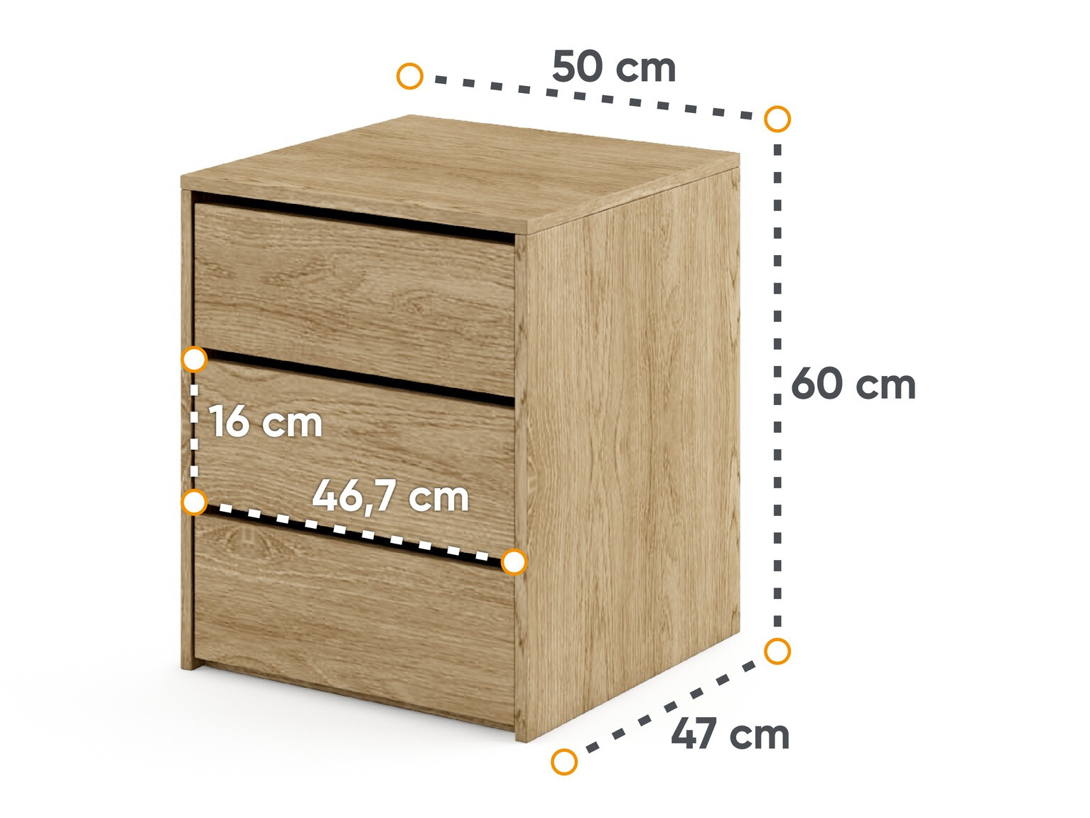 Náttborð Cirdelu 113 (Eik)