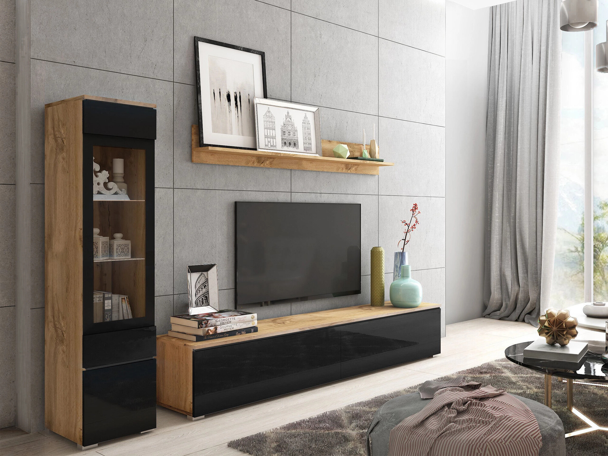 Stofusett Mirfivo 100 (Wotan-eik + Svart háglans)