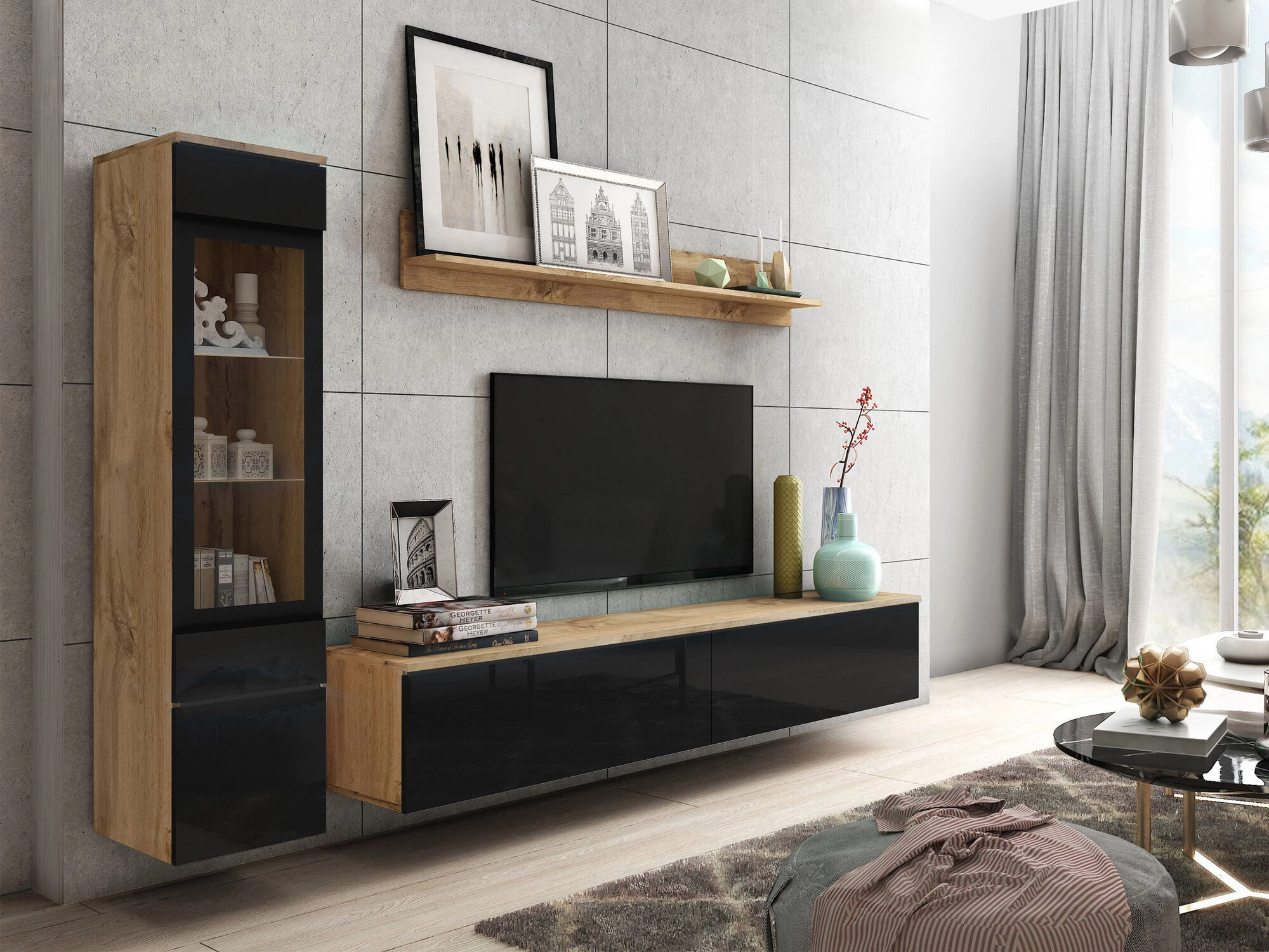 Stofusett Mirfivo 100 (Wotan-eik + Svart háglans)