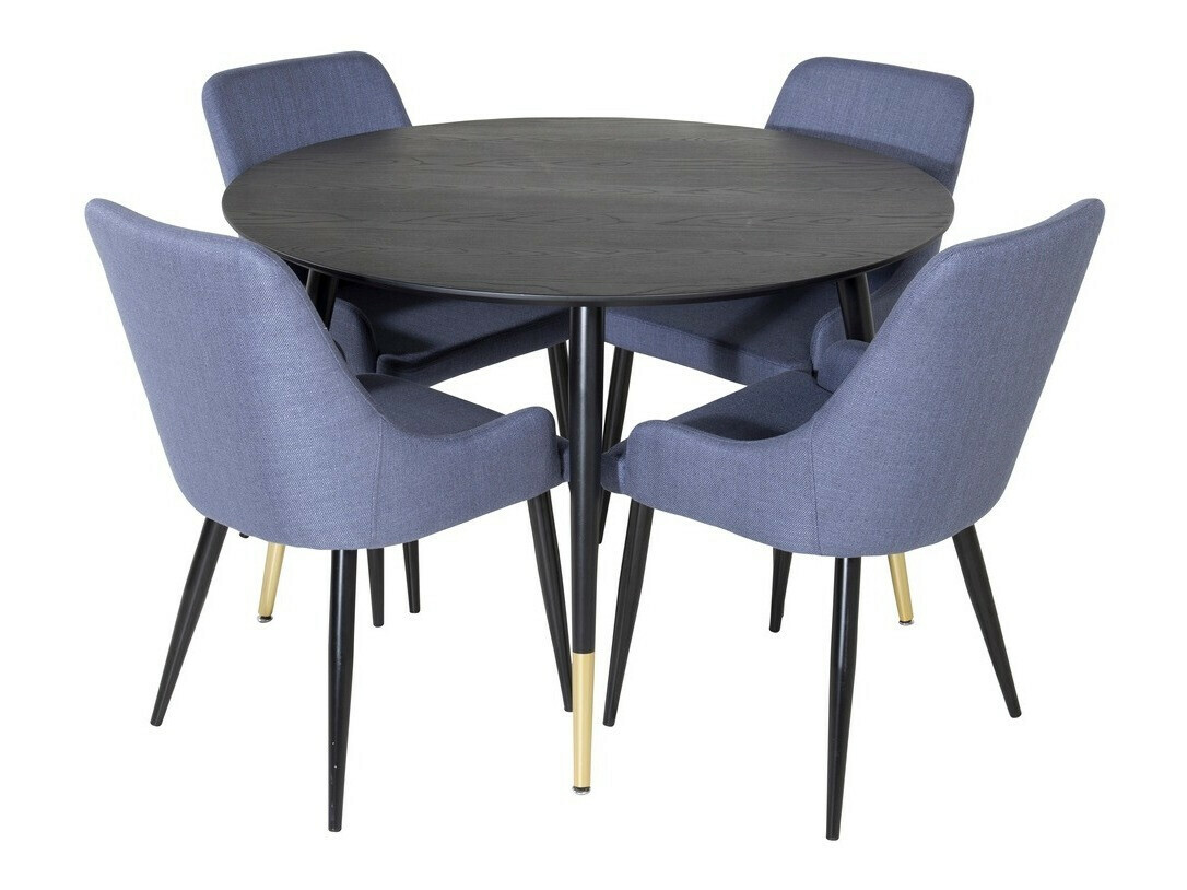 Borðstofusett Dallas 1181 (Blár + Svartur)