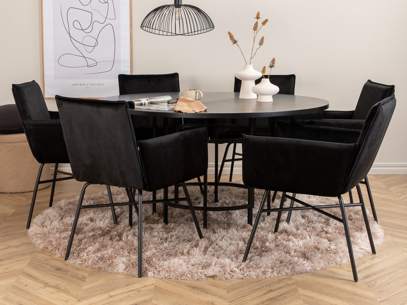 Borðstofusett Dallas 2391 (Svartur)