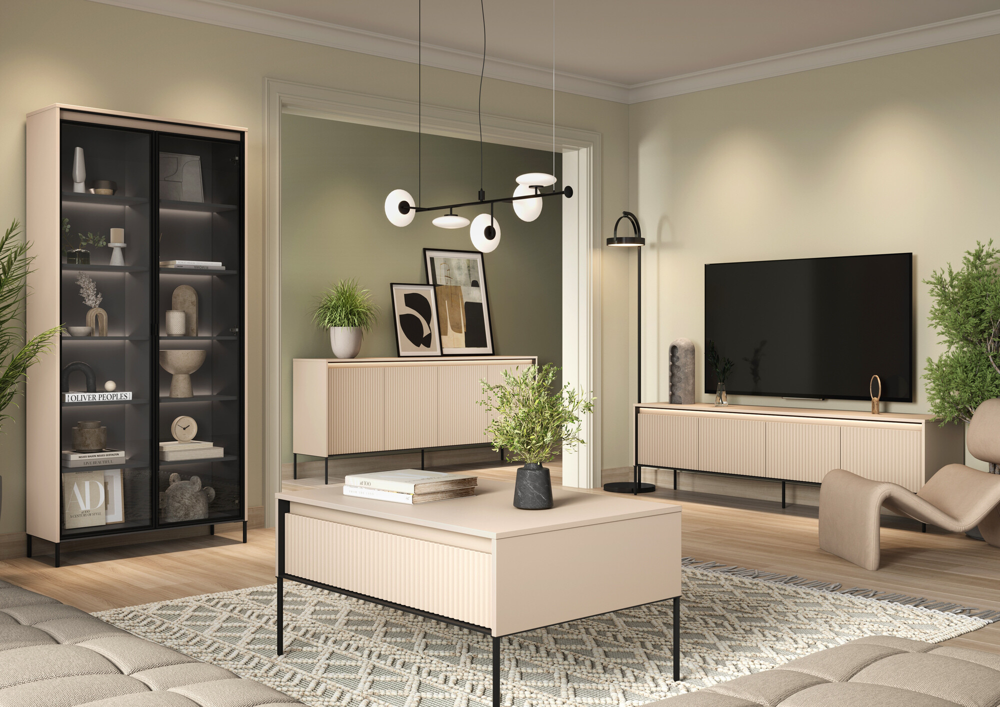 Bókahilla Fernolu 106 (Beige + Svartur)