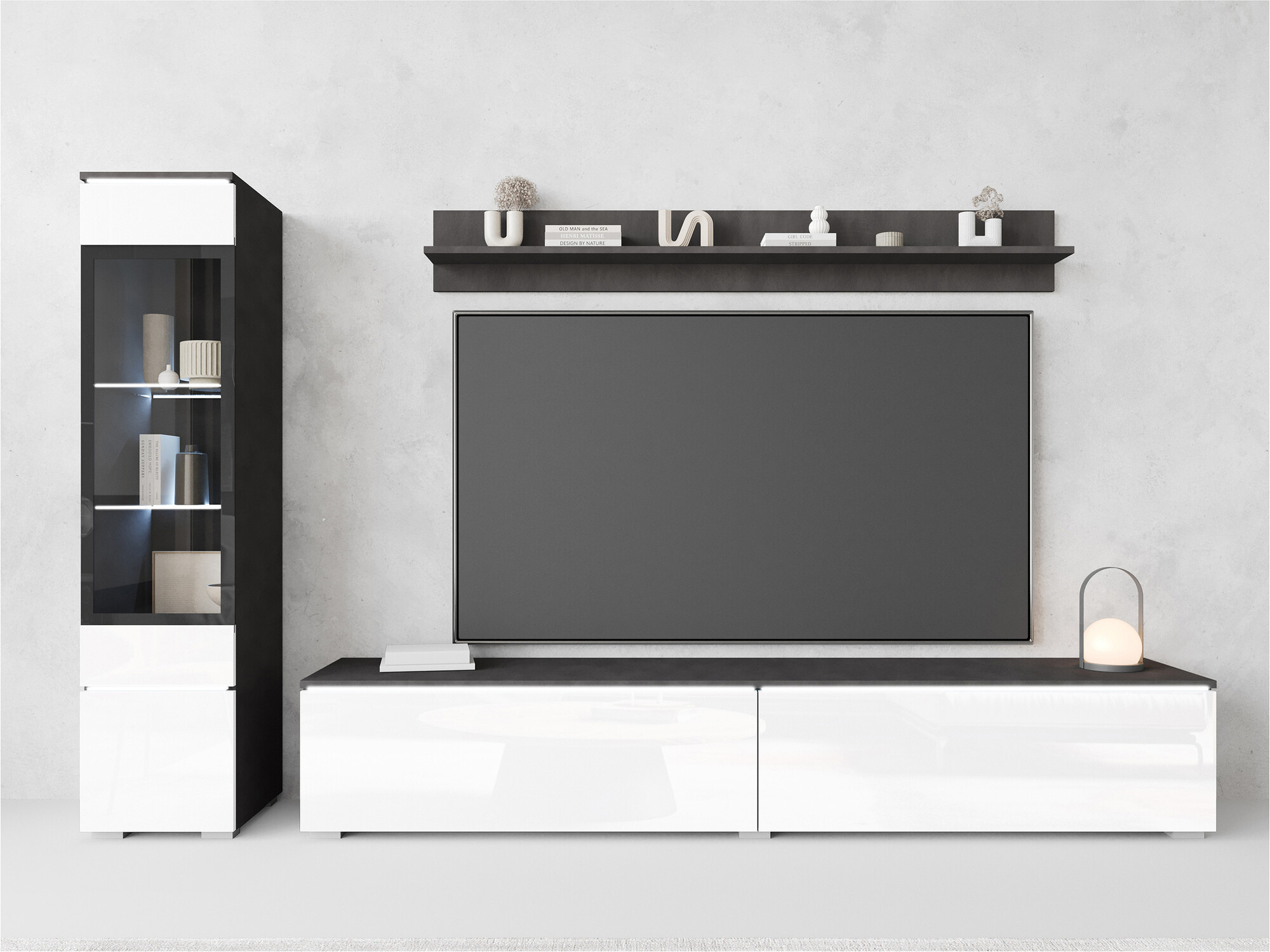 Stofusett Mirfivo 100 (Matera-grátt + Hvítt háglans)
