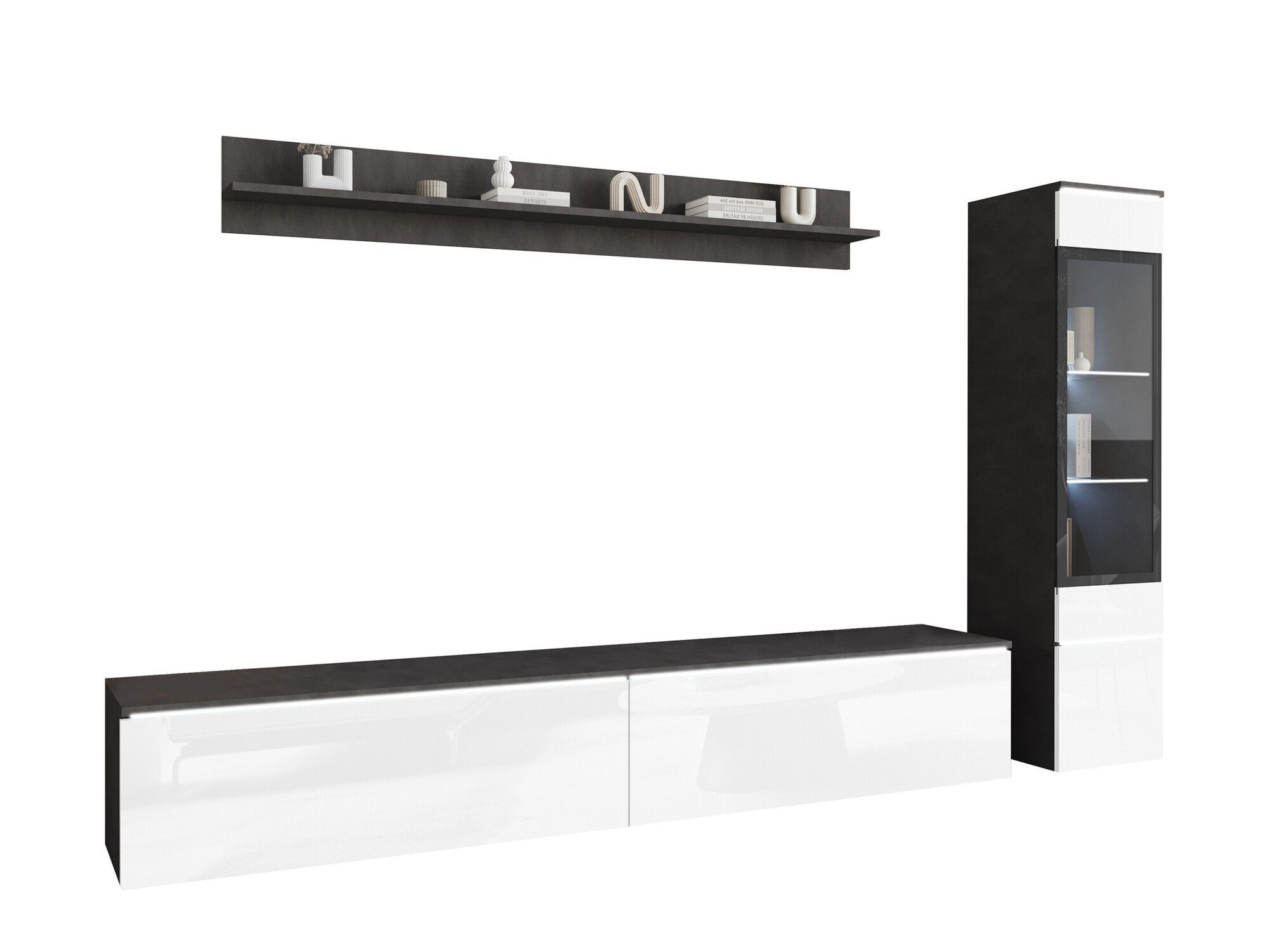 Stofusett Mirfivo 100 (Matera-grátt + Hvítt háglans)