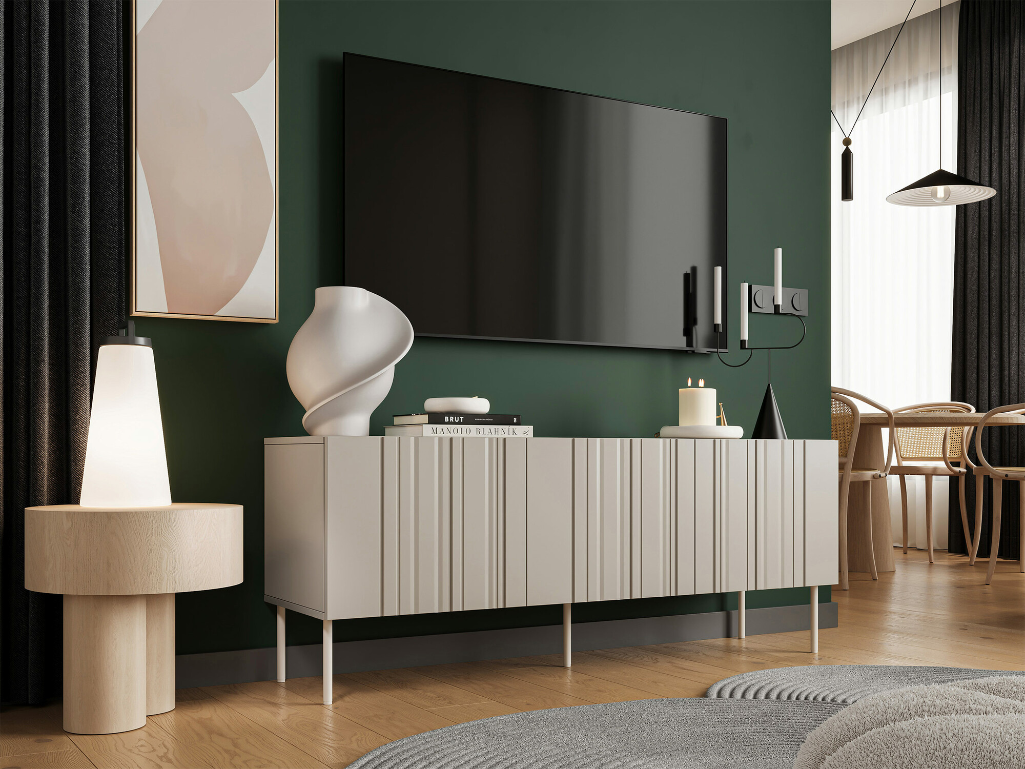Sjónvarpsskápur Evavese 102 (Beige)
