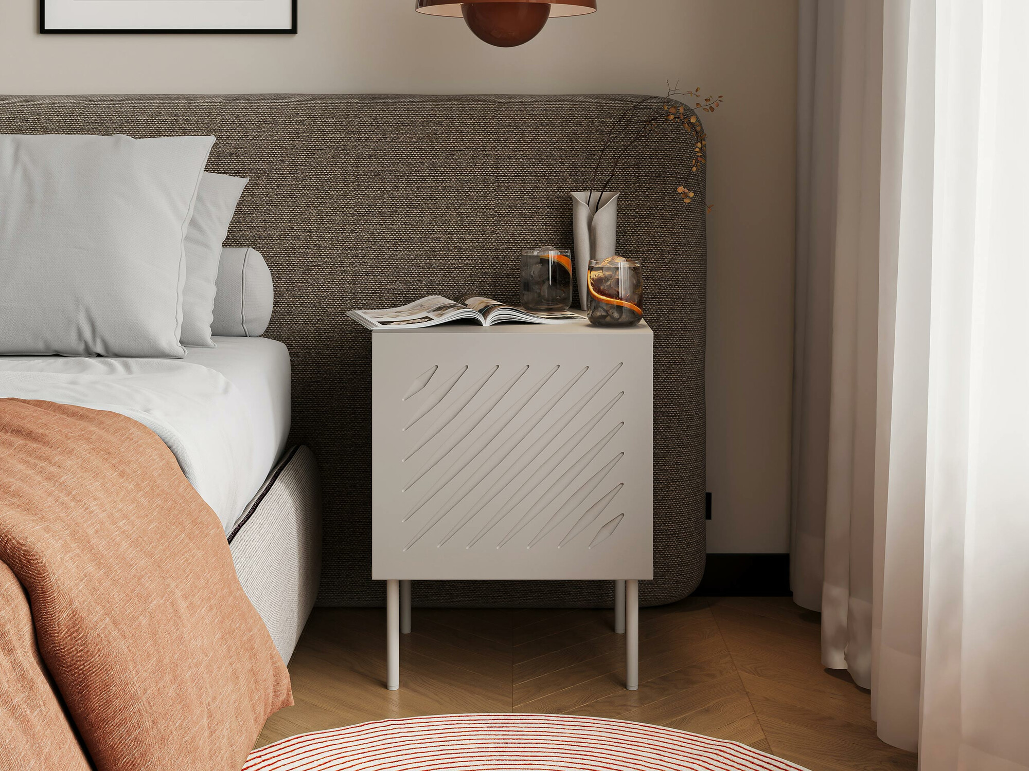 Sett af náttborðum Tolfelo 104 (Beige)