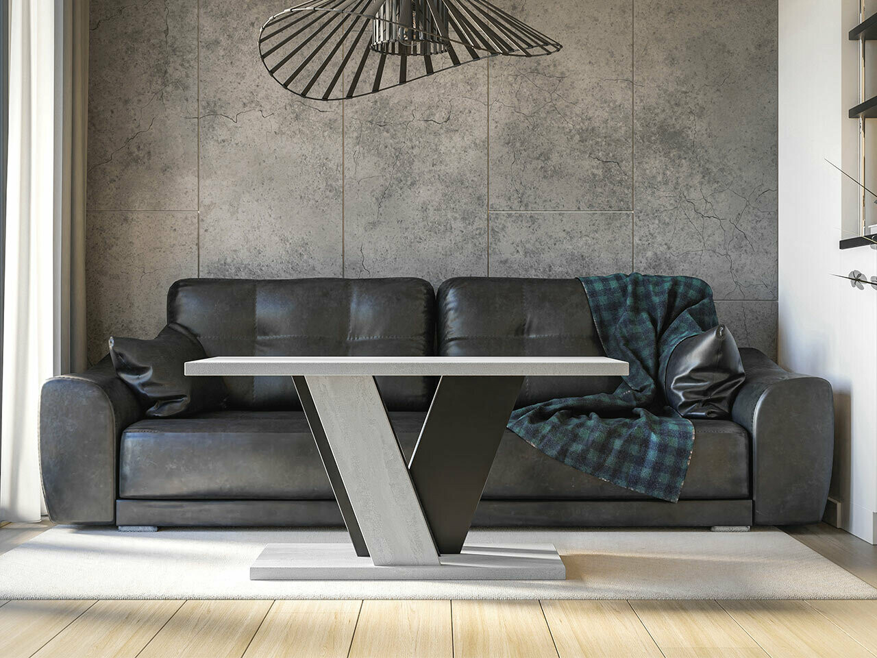 Sófaborð Goodyear 128 (Grár + Svartur)