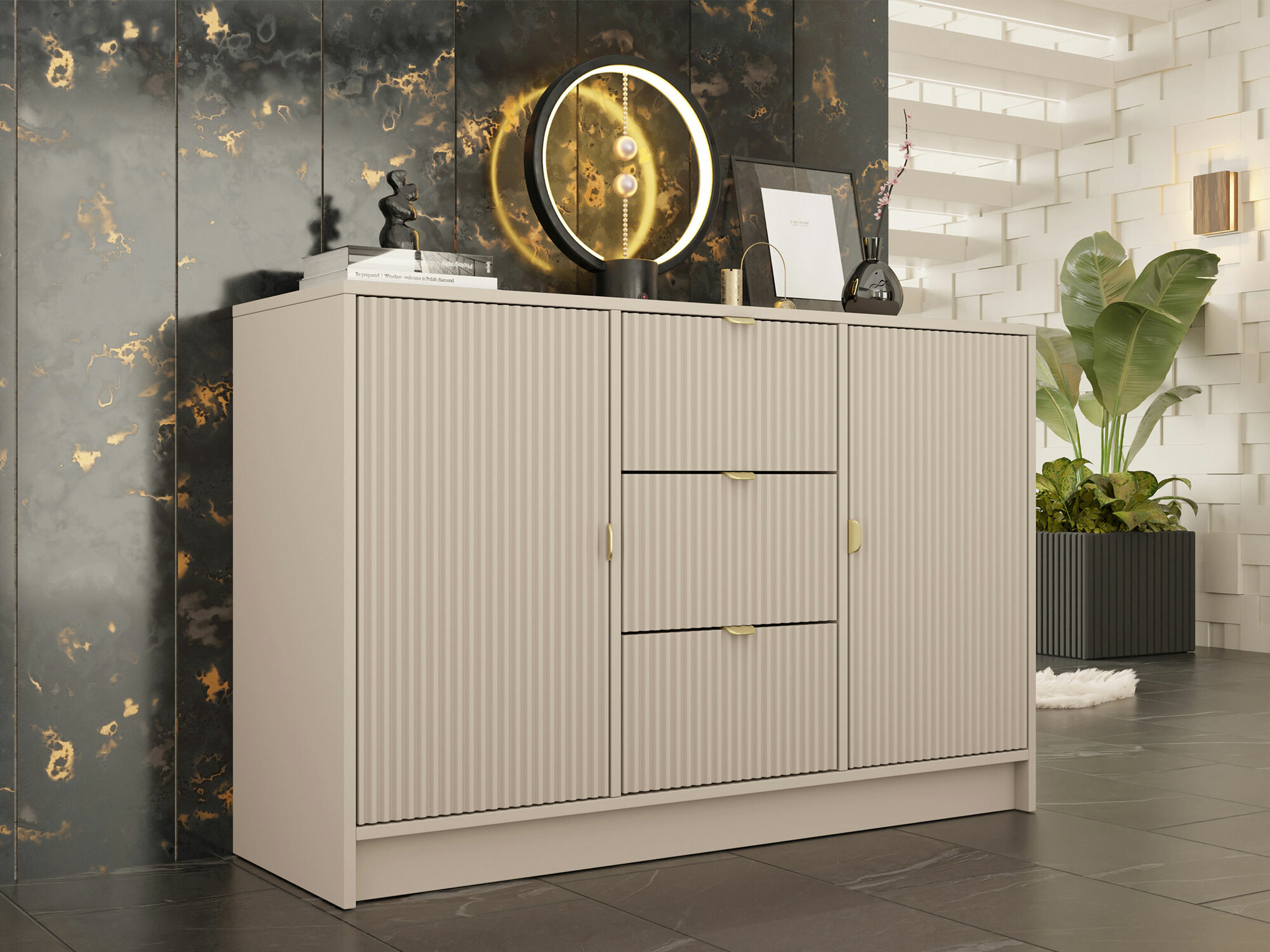 Kommóða Comfivo Papilio (Beige)