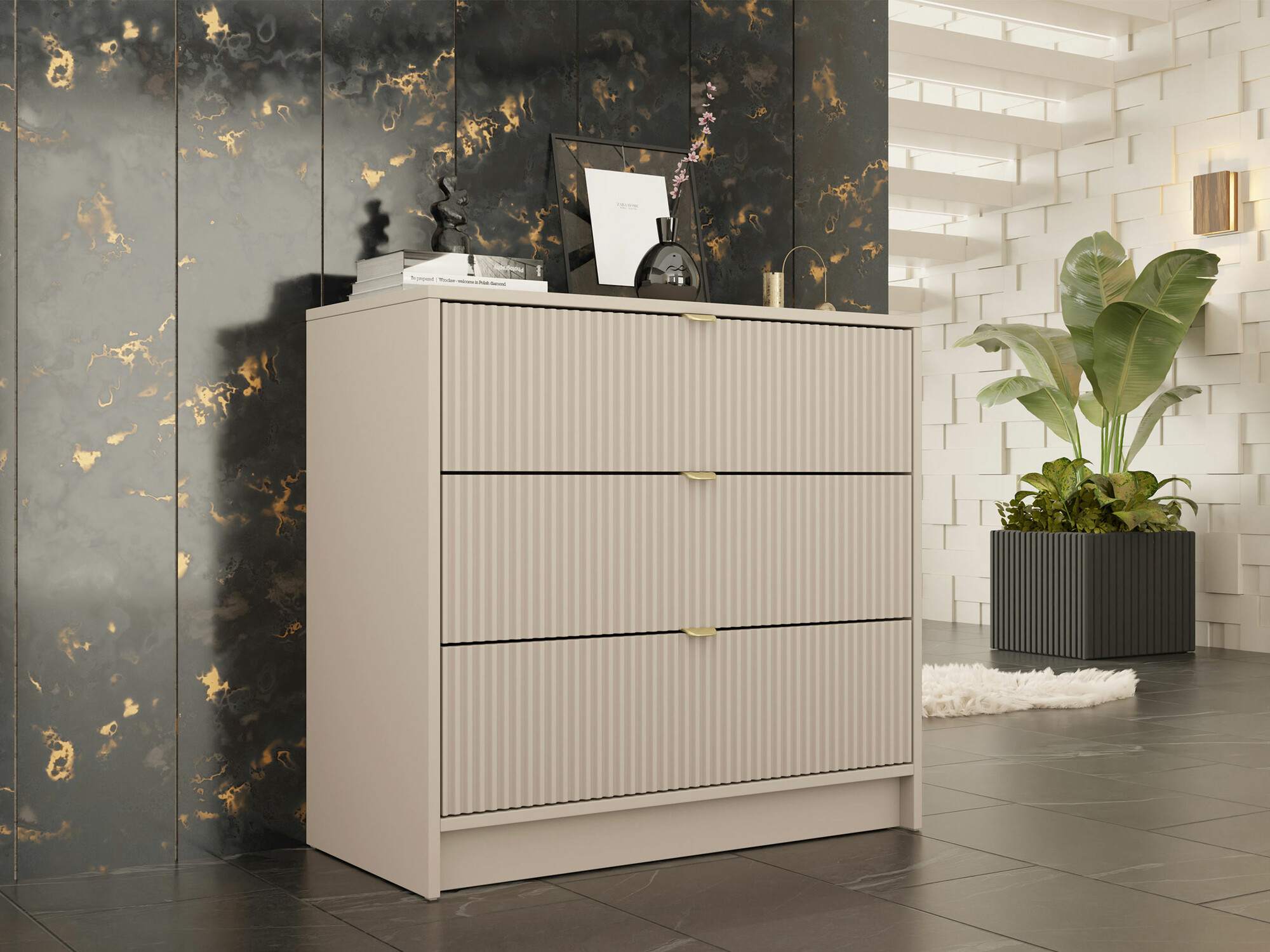 Kommóða Comfivo Papilio I (Beige)