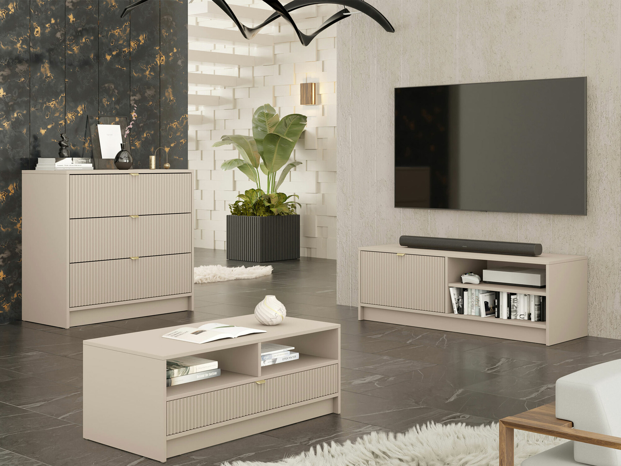 Kommóða Comfivo Papilio I (Beige)