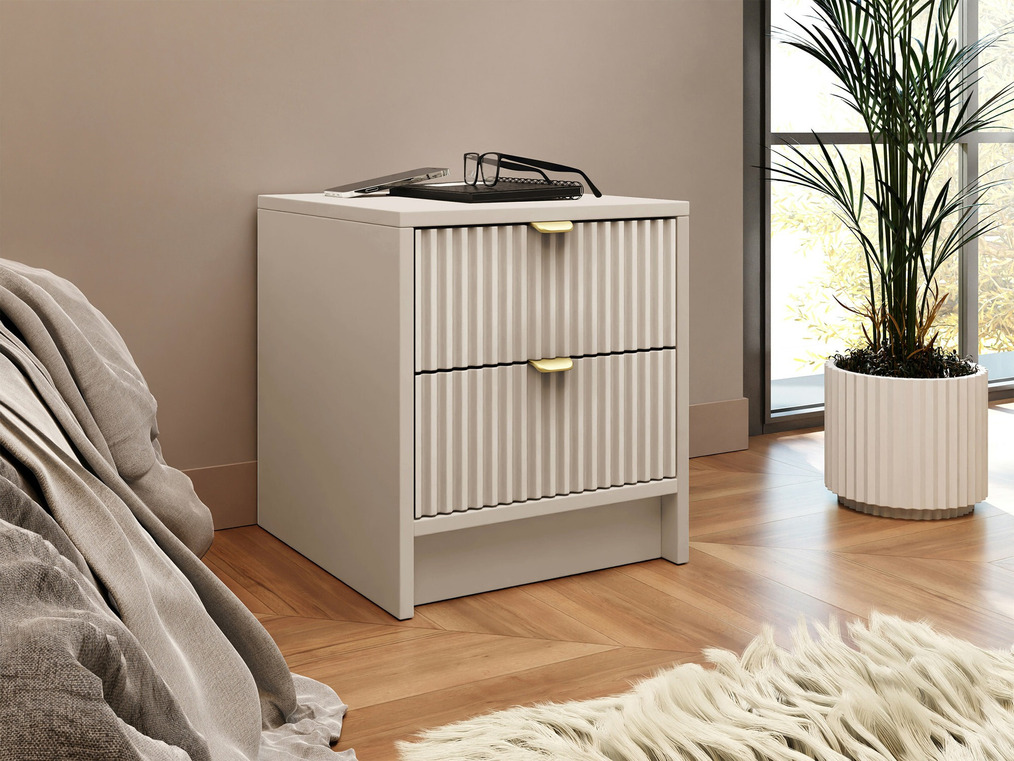 Náttborð Comfivo Papilio (Beige)