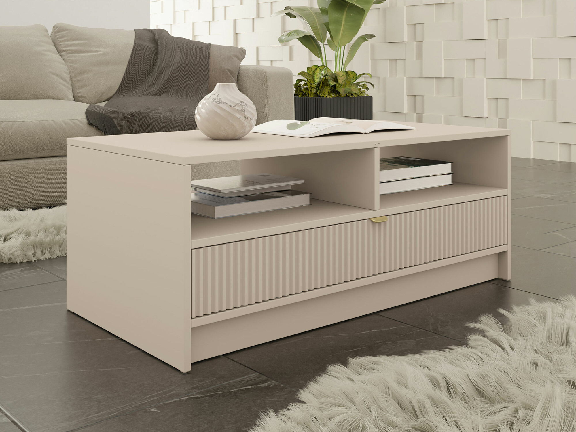 Sófaborð Comfivo Papilio (Beige)